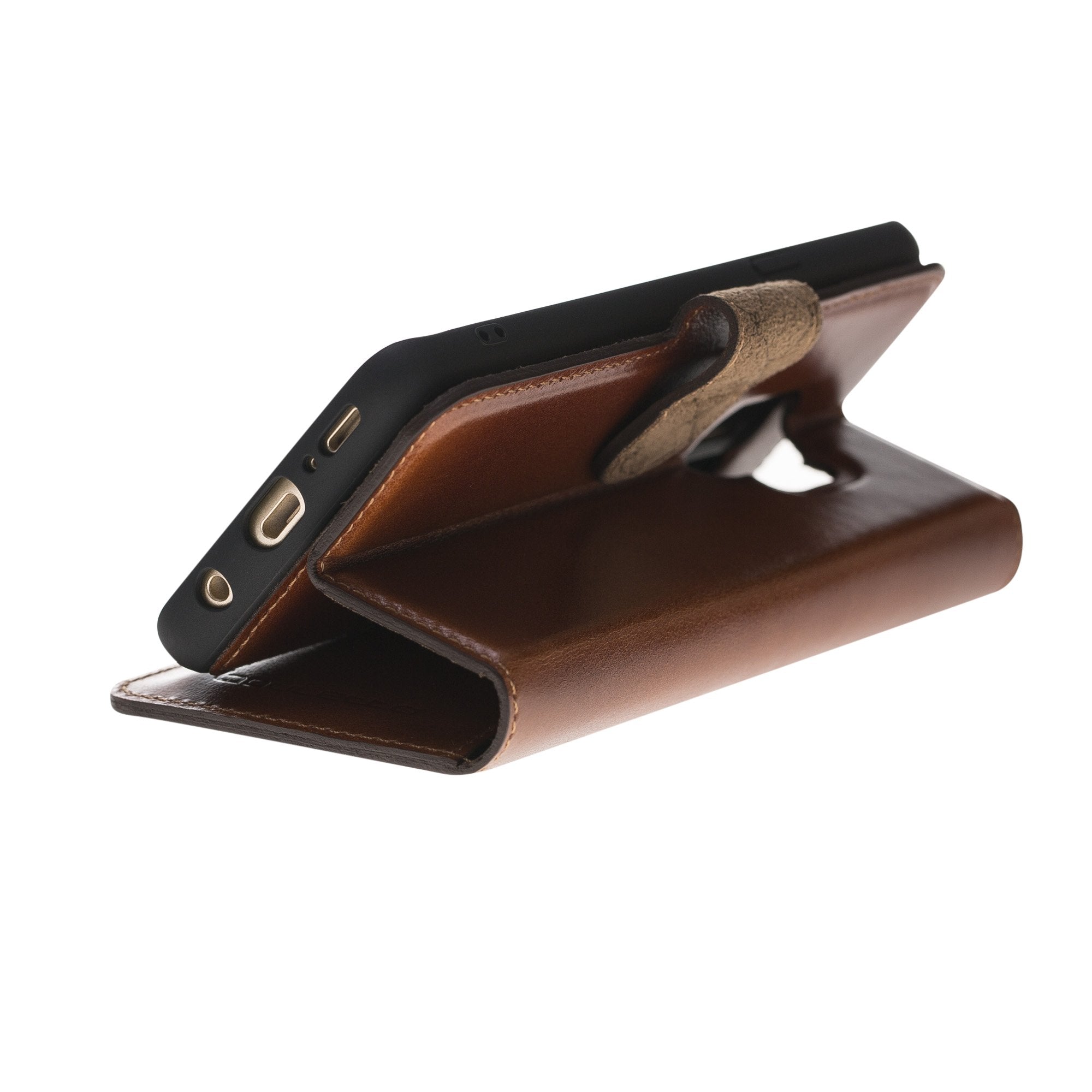 Magnetische abnehmbare Leder Geldbörse für Samsung Galaxy S9 - Rostig mit Effekt