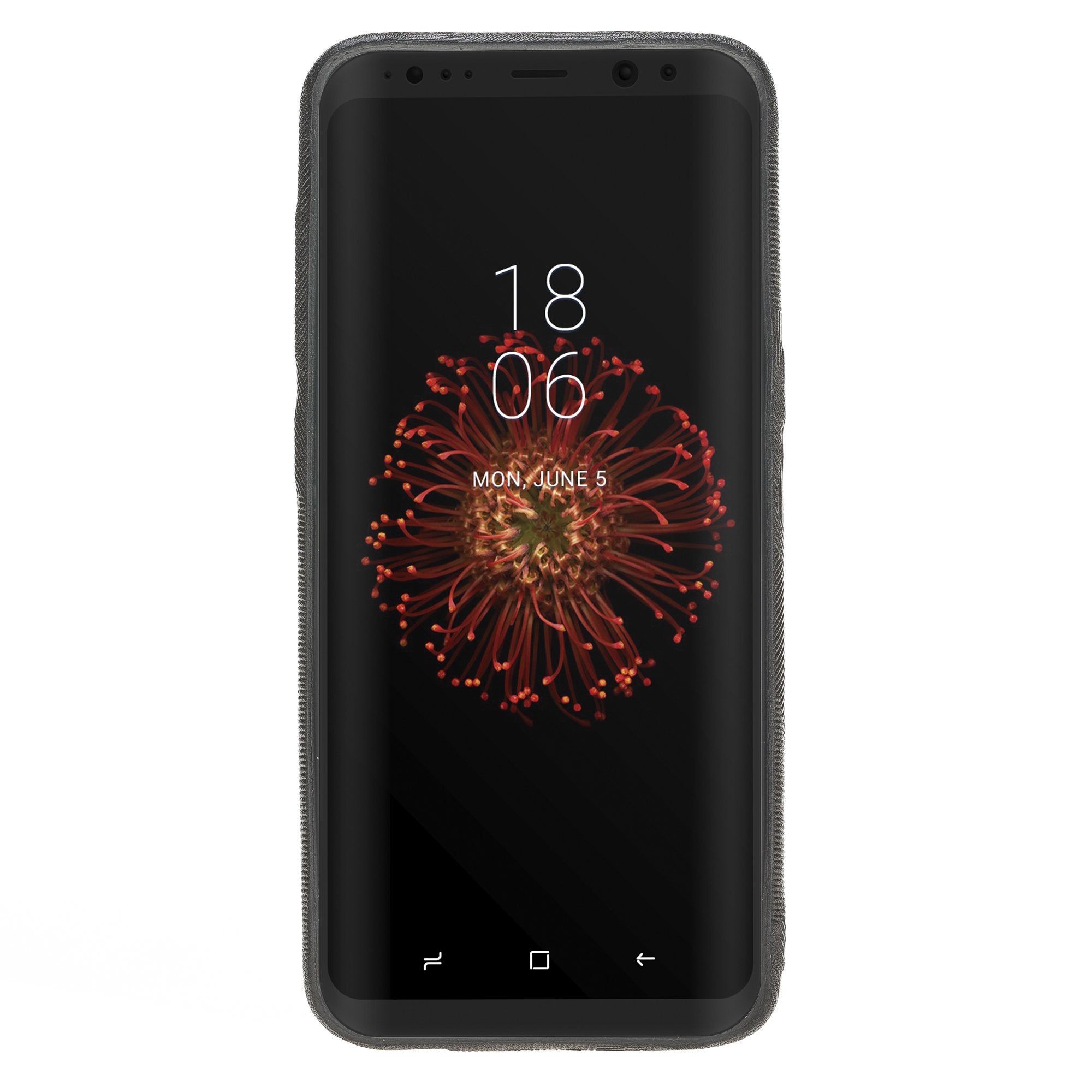 Leder Ultra Hülle mit Kreditkartenfächern für Samsung S8 Plus - Camouflage Schwarz