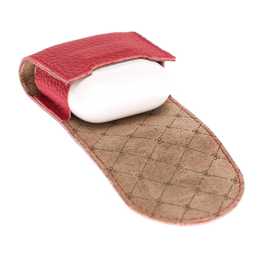 Accessories AirPods Leather Case with Hook - Floater Red Bouletta Shop