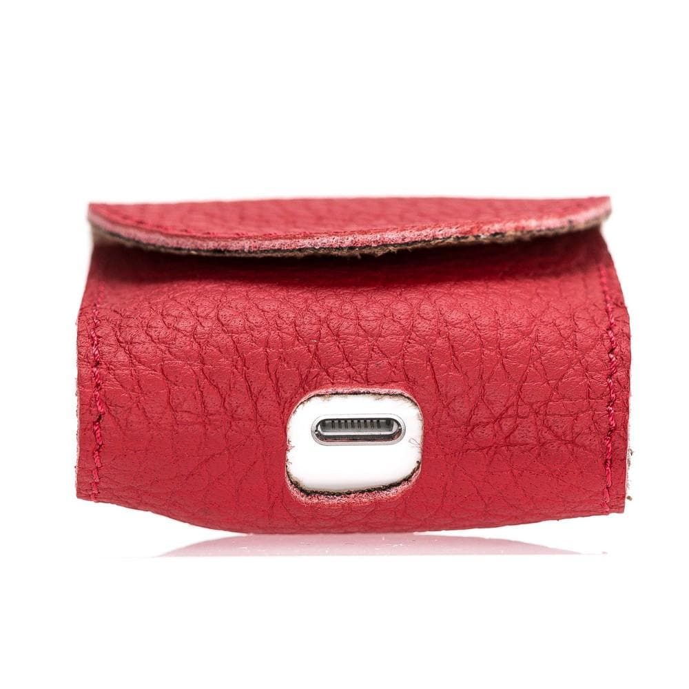 Accessories AirPods Leather Case with Hook - Floater Red Bouletta Shop