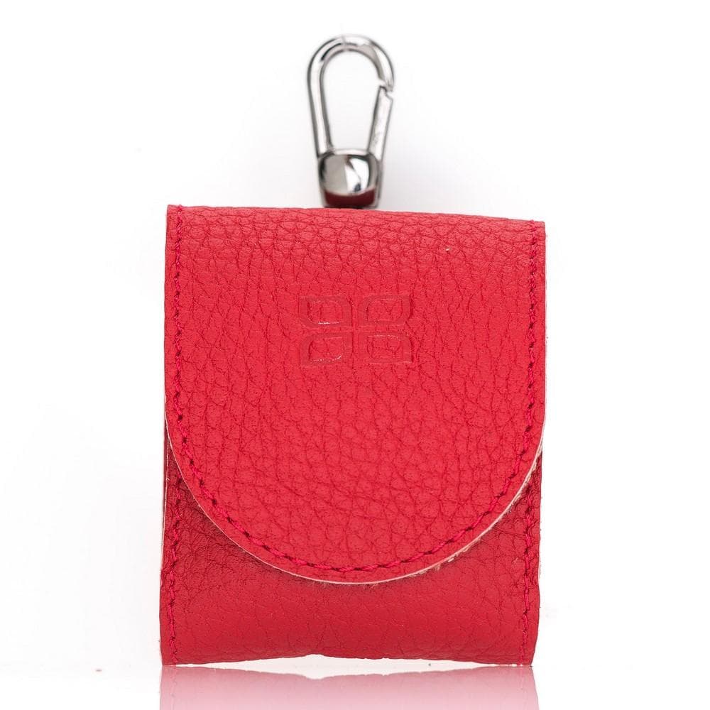 Accessories AirPods Leather Case with Hook - Floater Red Bouletta Shop