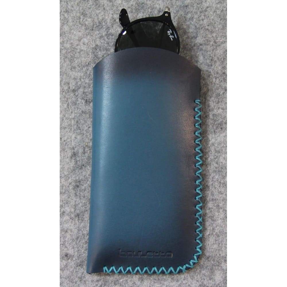 Accessories Genuine Leather Glasses Case - Burnt Blue Bouletta Shop