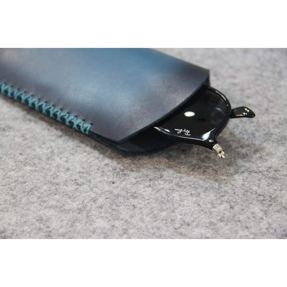 Accessories Genuine Leather Glasses Case - Burnt Blue Bouletta Shop