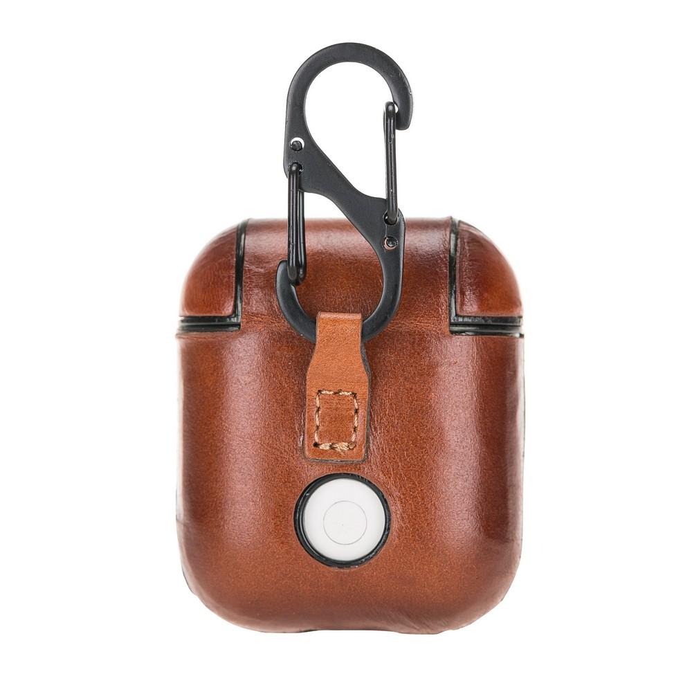 Accessories JUPP Hooked AirPods Leather Case - Rustic Tan with Effect Bouletta Shop