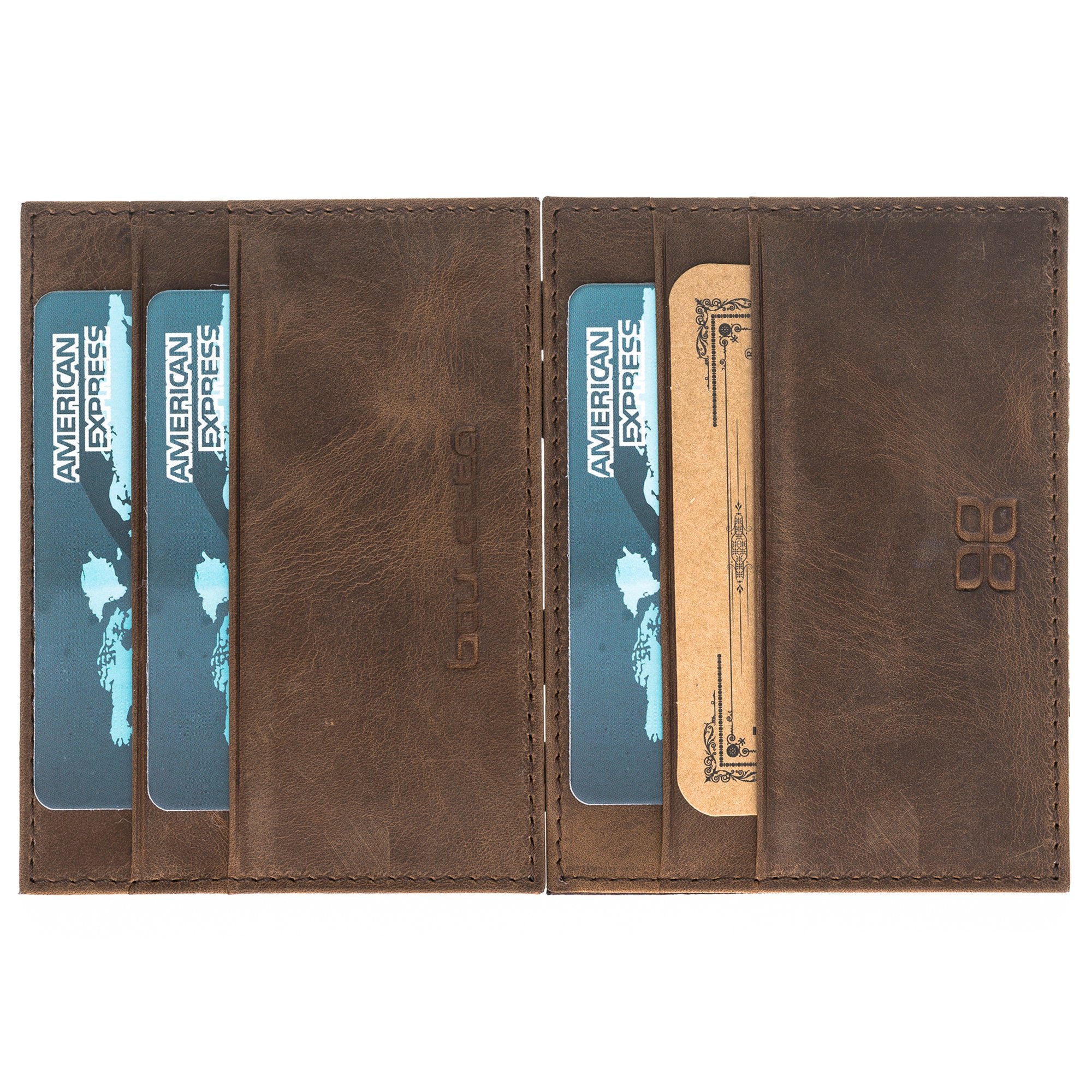 Antik Kaffe Braun Portemonnaie, Vintage Card Holder