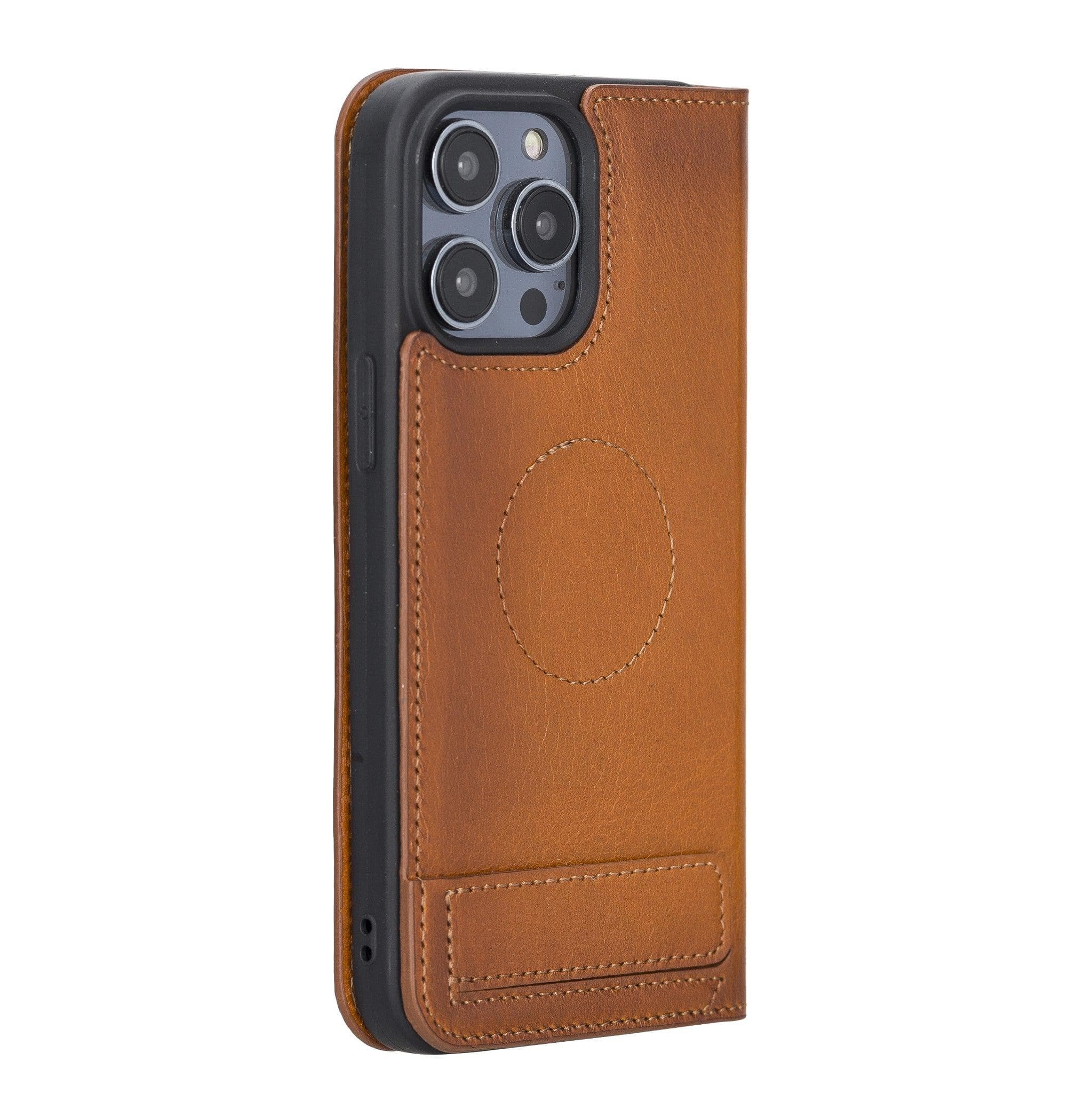 Apple iPhone 14 Series Brooks Leather Slim Wallet Case iPhone 14 Pro Max / Tan Bouletta LTD