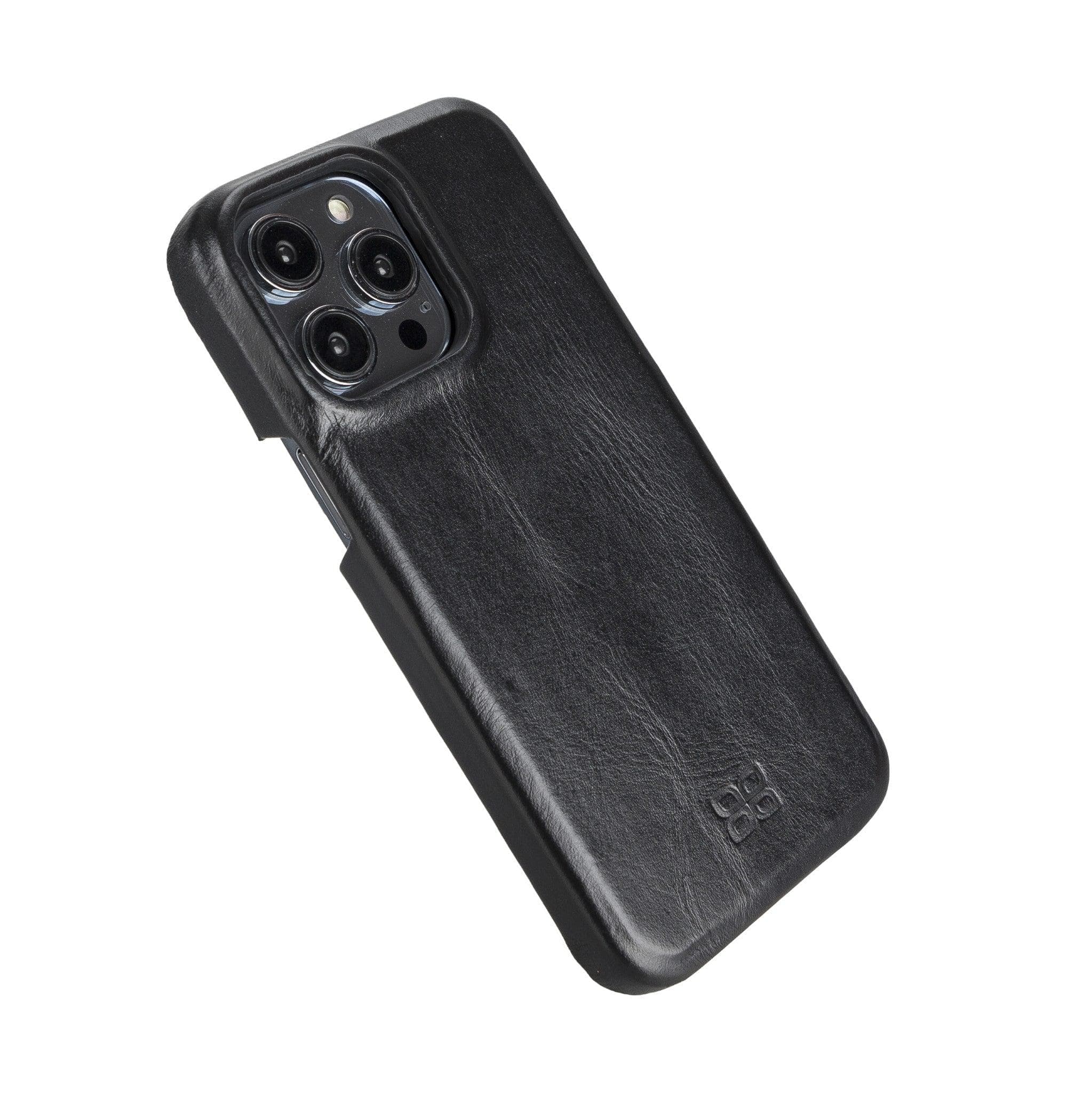 Apple iPhone 15 Series Full Leather Coating Back Cover - Pre Order iPhone 15 Pro Max / Black / Leather Bouletta LTD