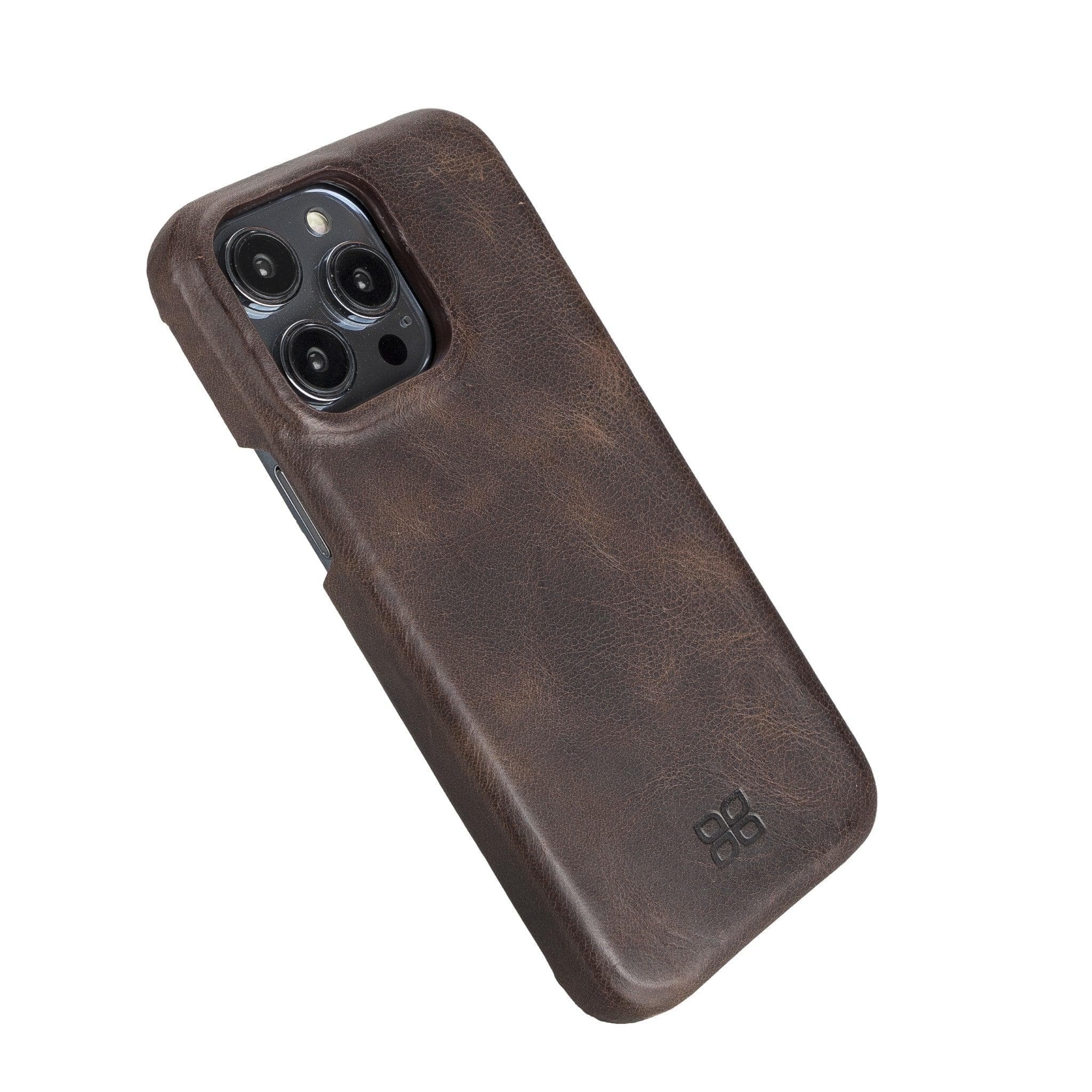 Apple iPhone 15 Series Full Leather Coating Back Cover - Pre Order iPhone 14 Pro Max / Brown / Leather Bouletta LTD