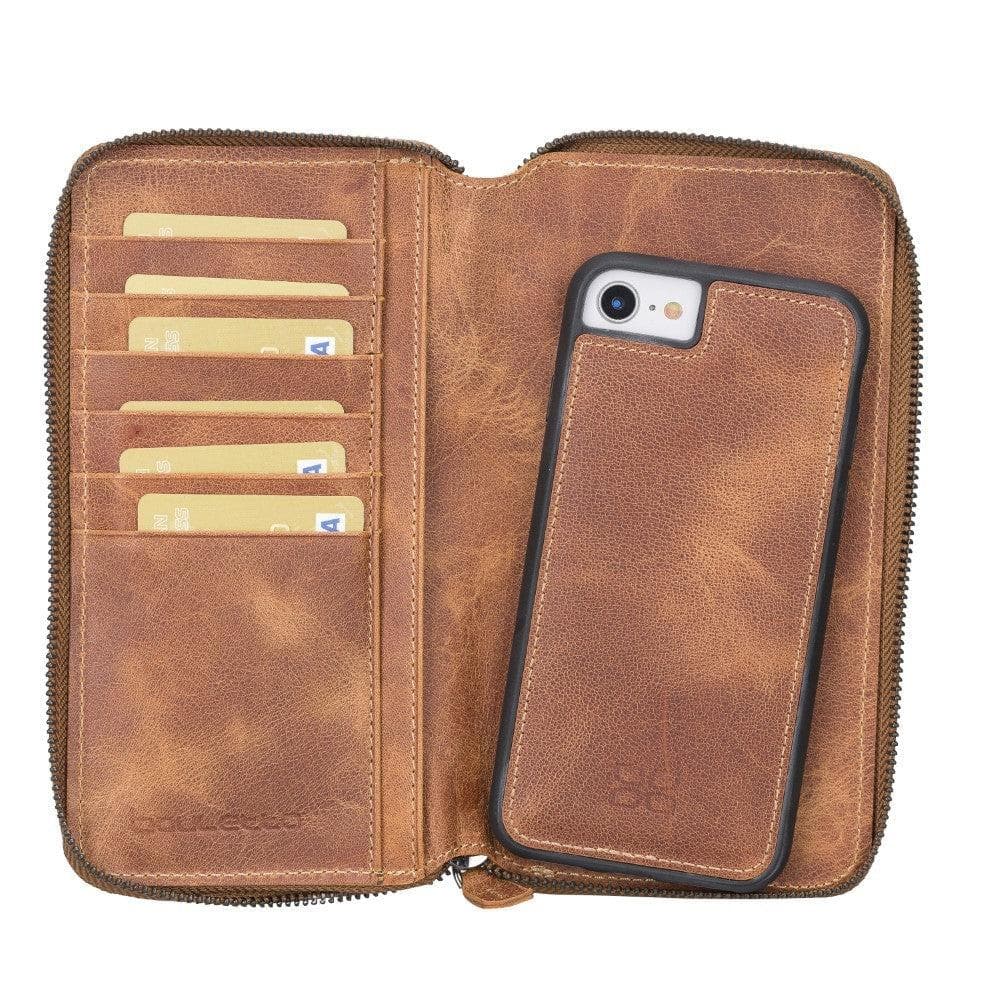 Apple iPhone 7 Series Leather Pouch Magnetic Detachable Leather Wallet Case iPhone 7 / Vegetal Tan Bouletta