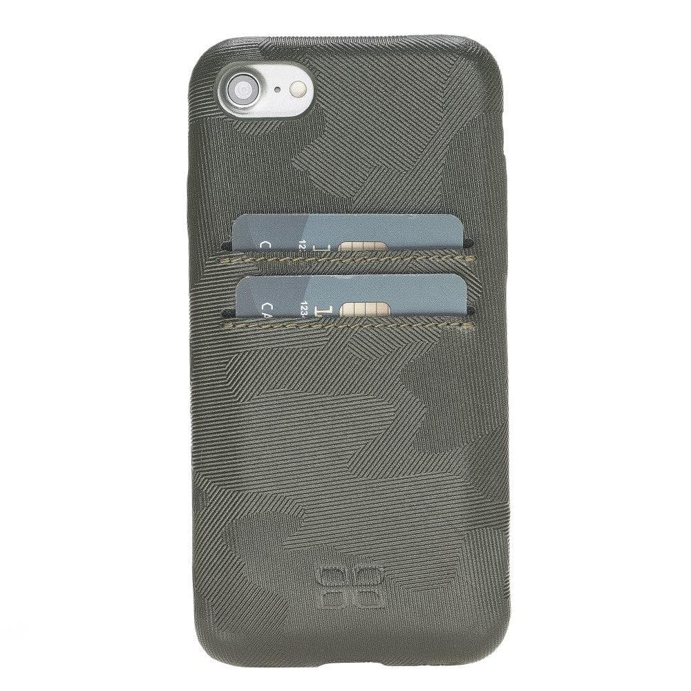 Apple iPhone 7 Series Leather Ultra Cover with Credit Card iPhone 7 Plus / Kamuflaj Yeşil Bouletta LTD