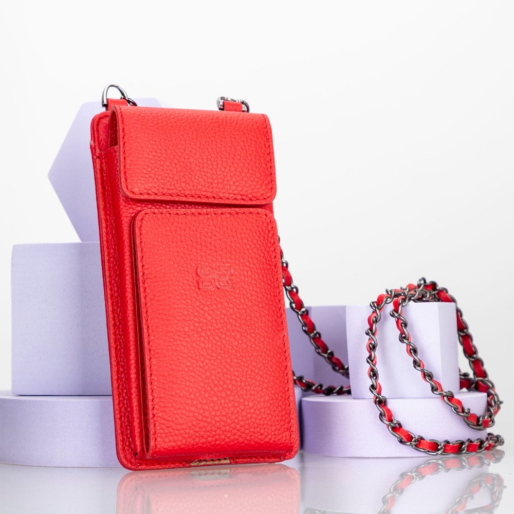 Avjin Echtleder Handytasche bis zu 6,9" mit Schulterriemen