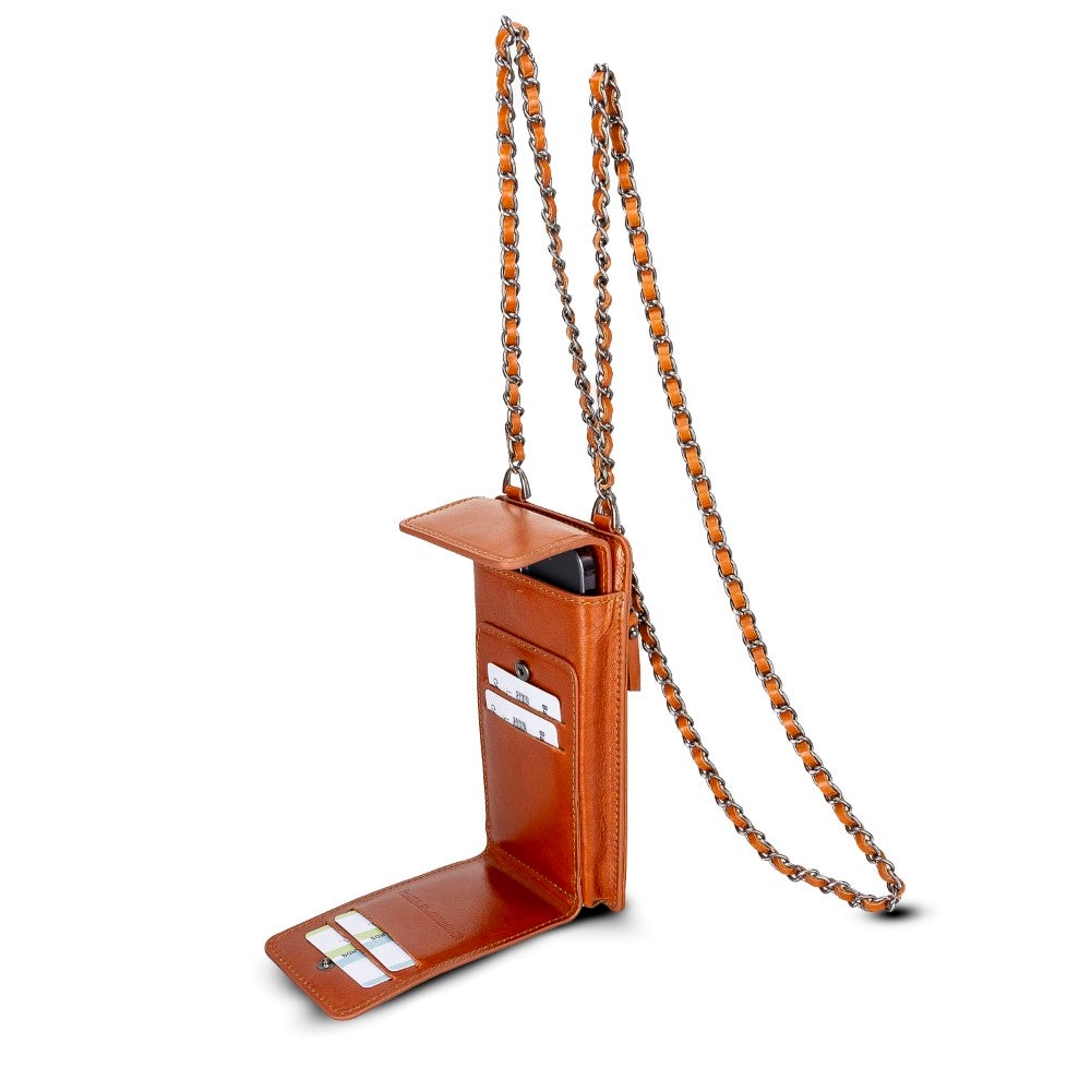 Avjin Echtleder Handytasche bis zu 6,9" mit Schulterriemen