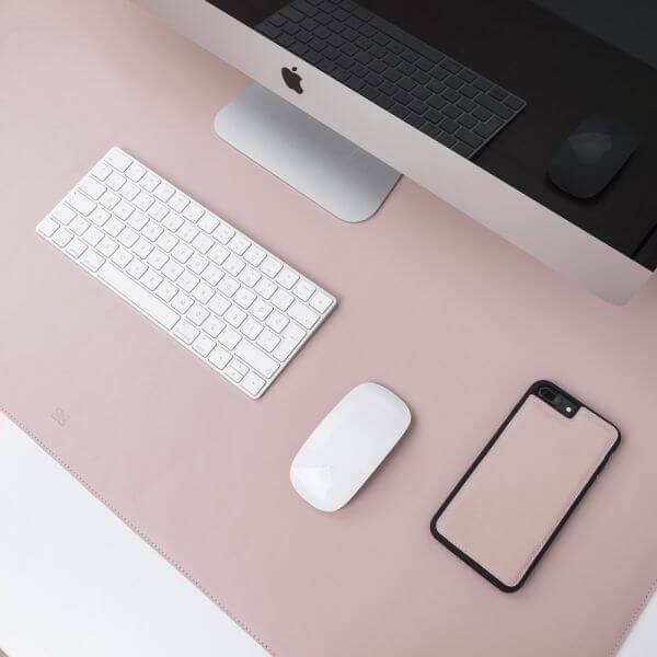 Desk Mat Leather Desk Mat & Pad NU2 - Pink Bouletta Shop