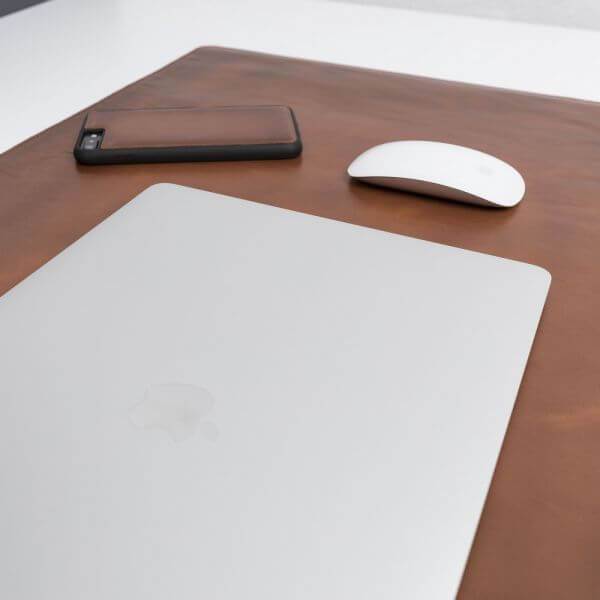 Desk Mat Leather Desk Mat & Pad RST2EF - Rustic Tan with Effect Bouletta Shop
