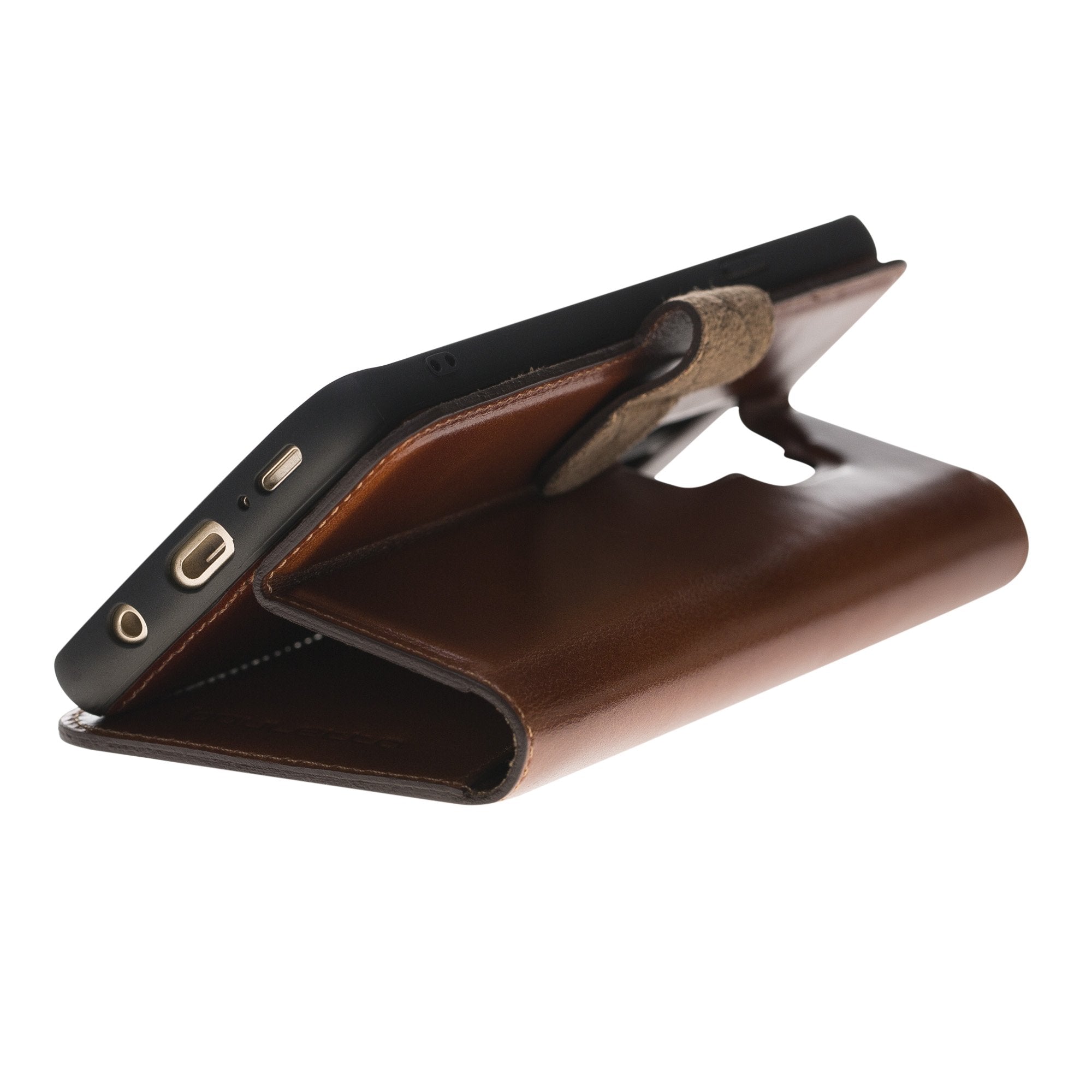 Magnetische abnehmbare Leder Geldbörse für Samsung Galaxy S9 Plus - Rostige Bräune mit Effekt