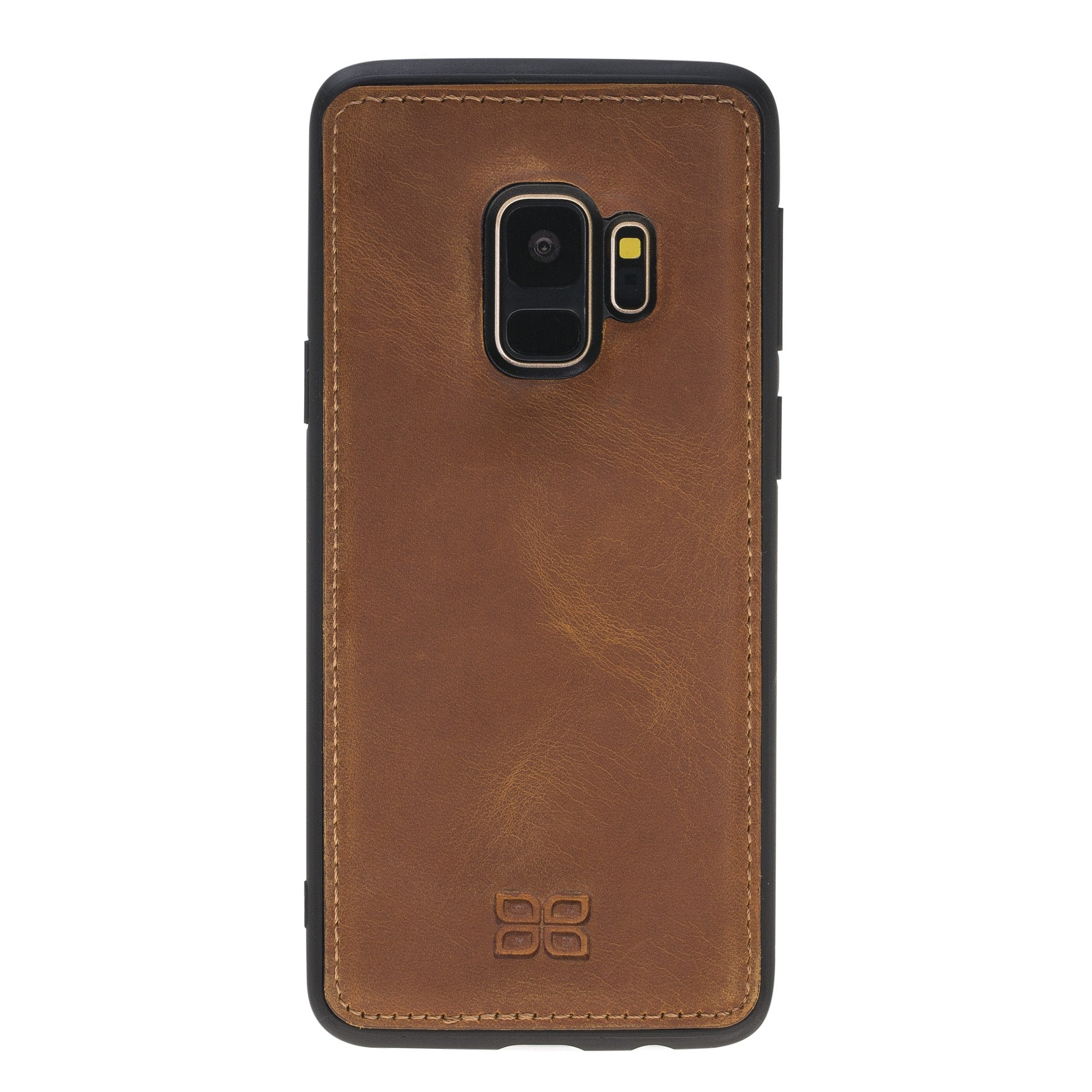 Magnetischer Ledertasche für Samsung Galaxy S9 in Antik Kamel