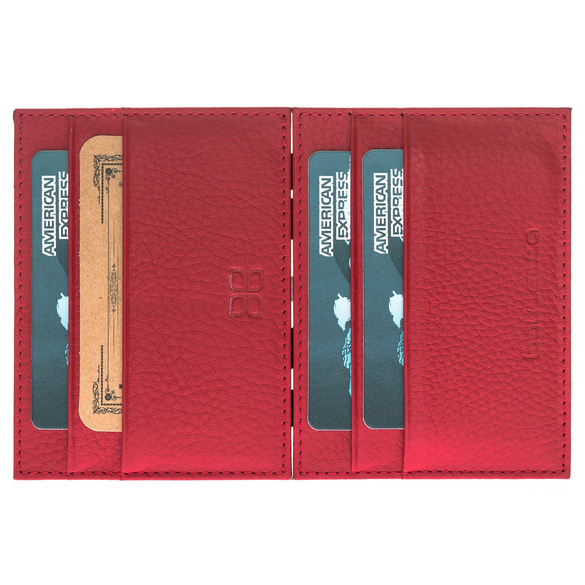 Mini Leder Kartenetui Miniportemonnaie - Rot