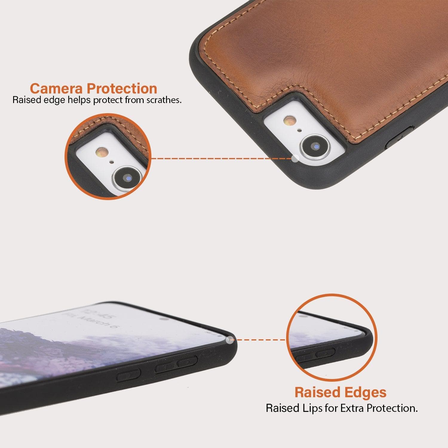 Flexible Genuine Leather Back Cover for Apple iPhone 7 Series Bouletta