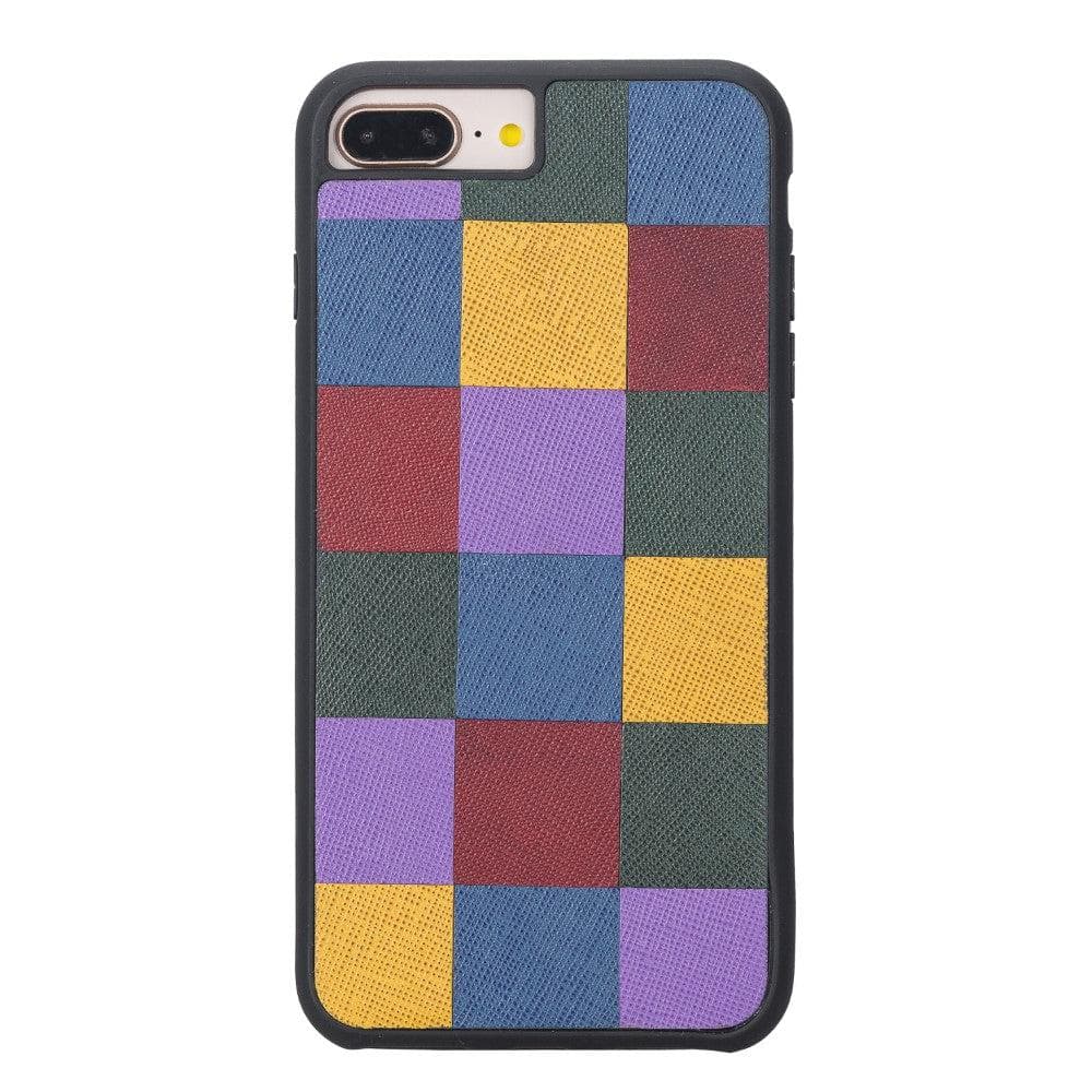 Flexible Genuine Leather Back Cover for Apple iPhone 7 Series iPhone 7 Plus / Rainbow Bouletta