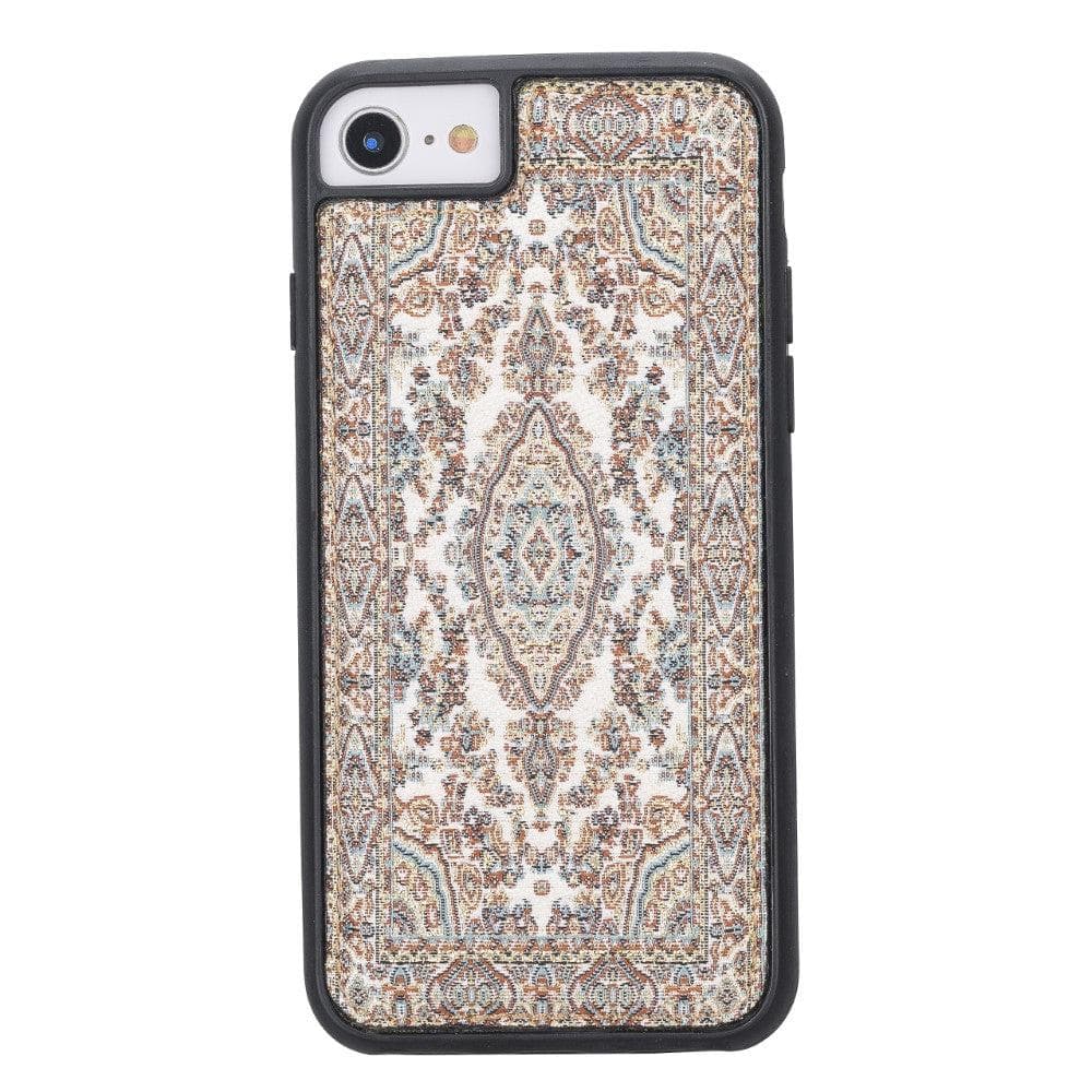 Flexible Genuine Leather Back Cover for Apple iPhone 8 Series iPhone 8 / Motif White Bouletta LTD