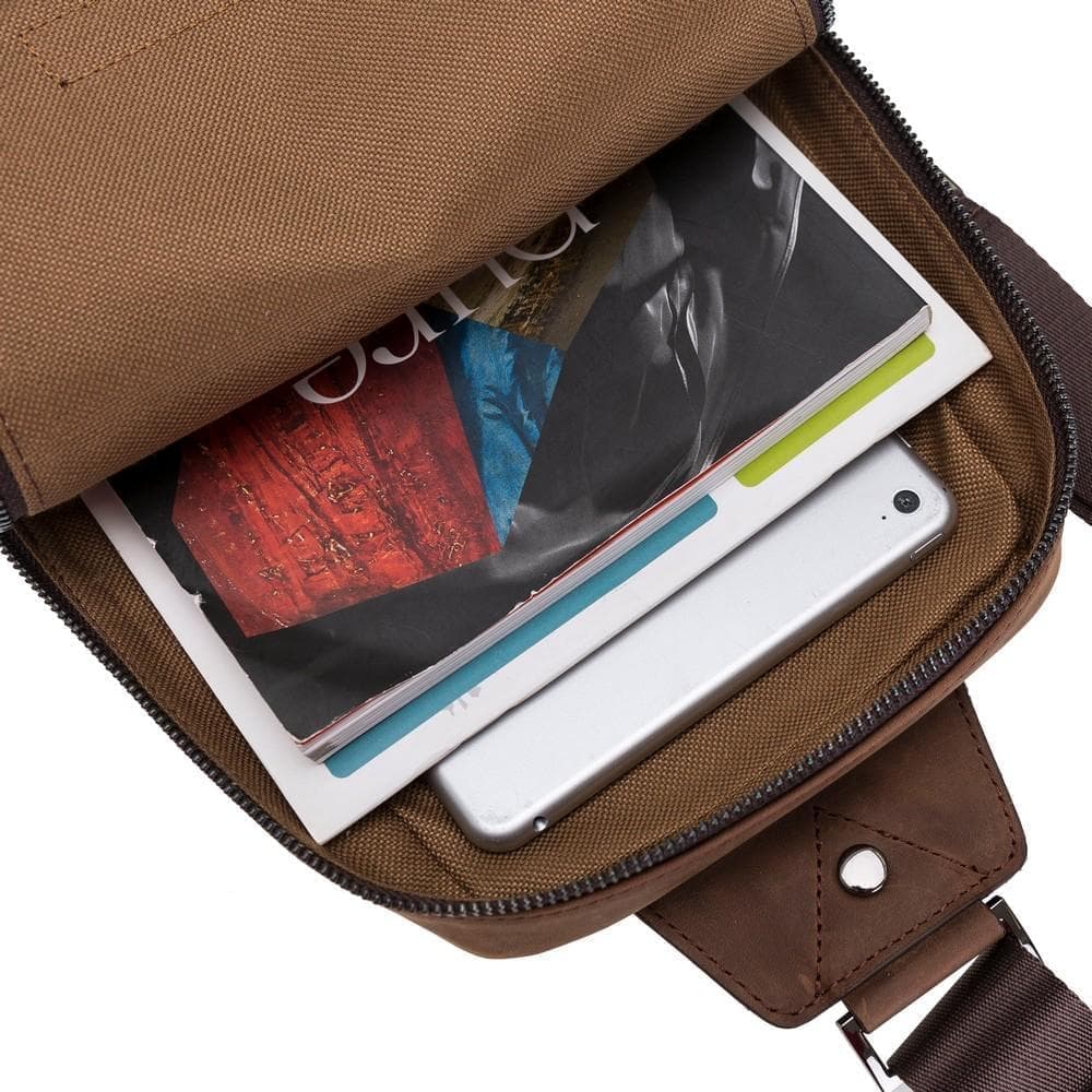 Priene Crossbody Style Genuine Leather Bag for Women's and Men's Bouletta LTD