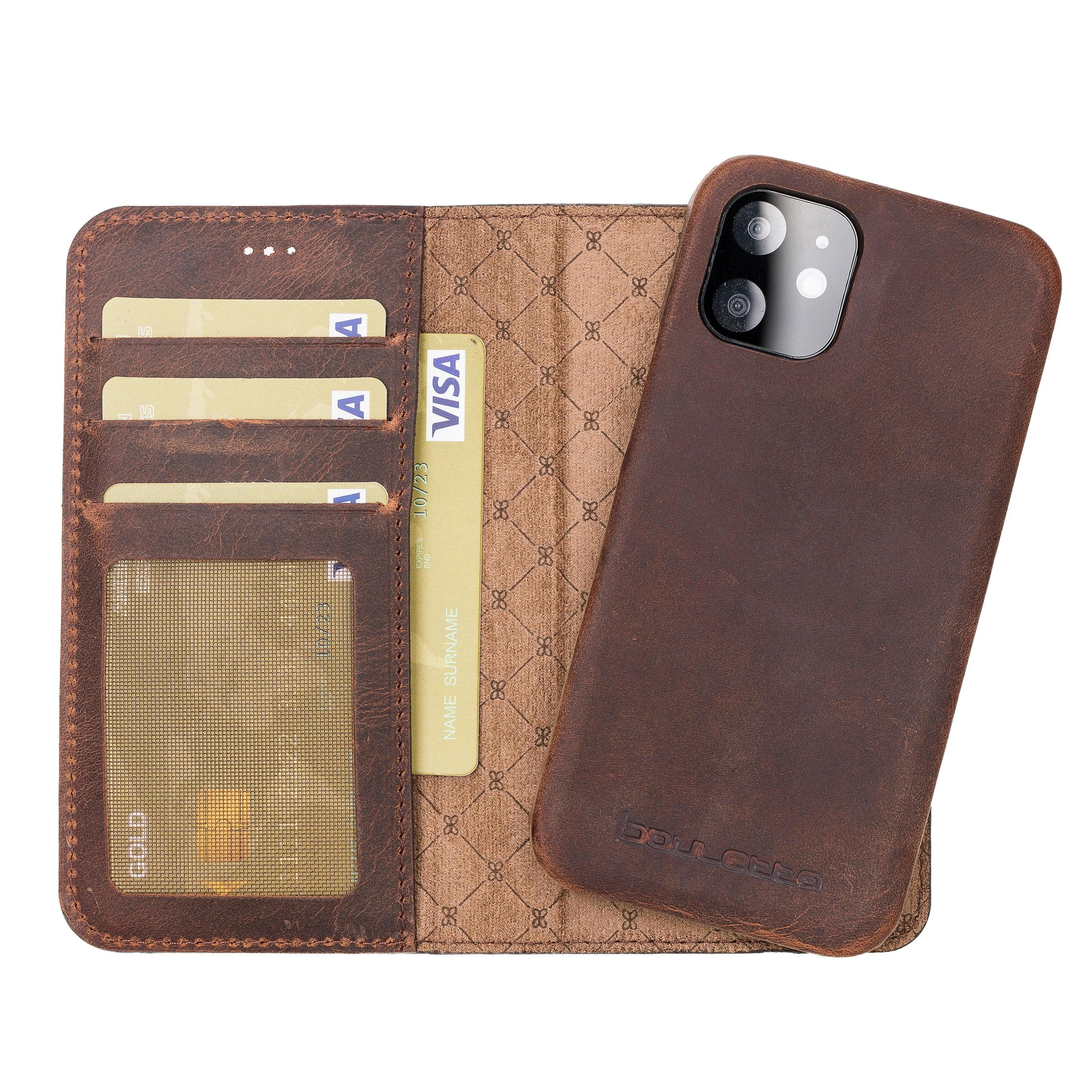 Mobile Phone Cases F360 Magnetic Detachable Leather Wallet Cases for Apple İphone 12 Series Bouletta Shop