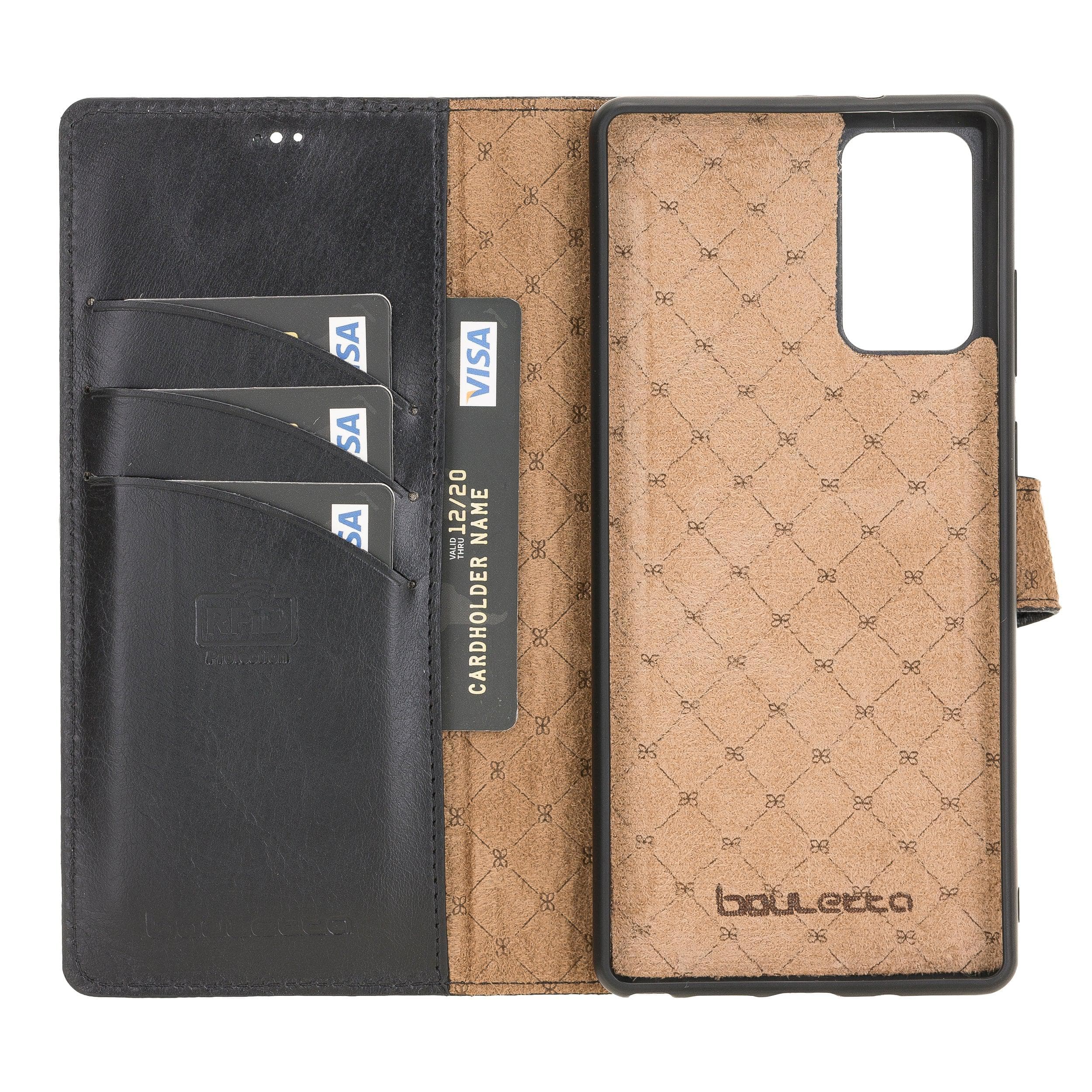 Mobile Phone Cases Magnetic Detachable Zipper Leather Cases for Samsung Note 20 Series Bouletta Shop