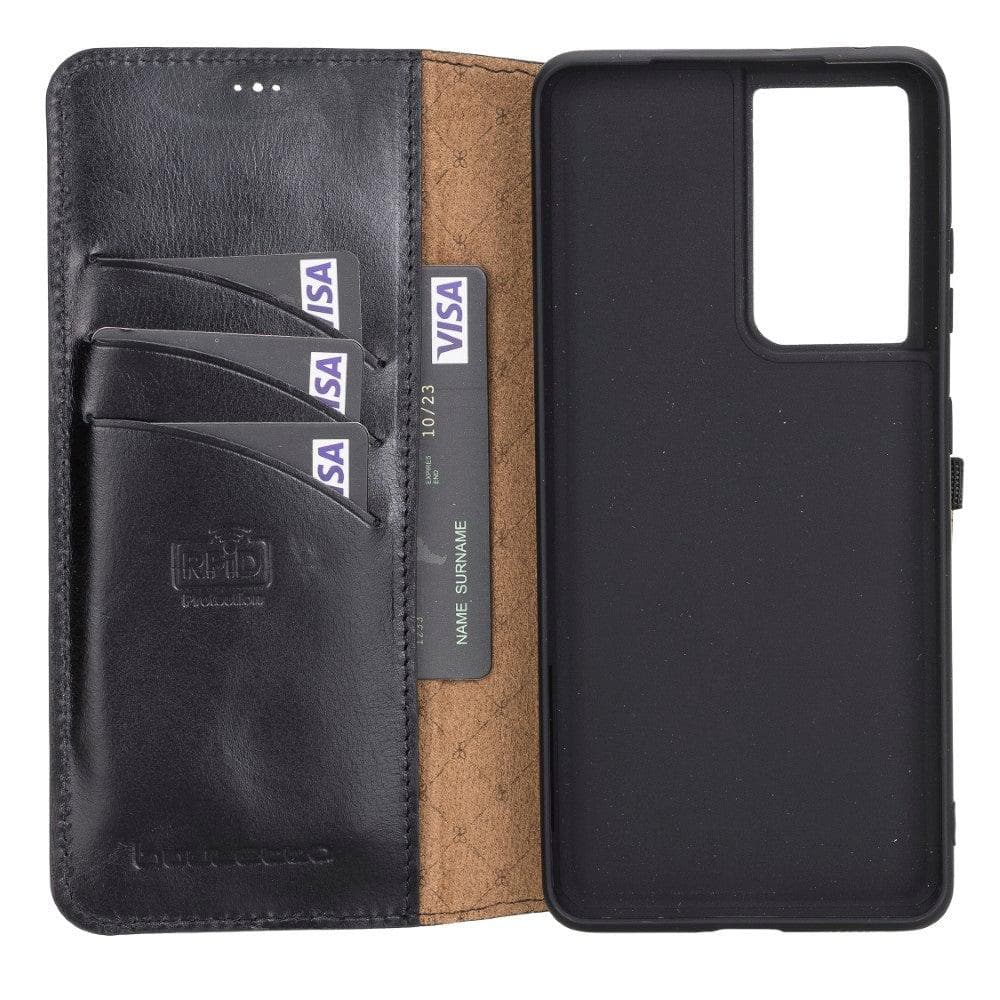 Mobile Phone Cases Non-Detachable Leather Wallet Cases for Samsung Galaxy S21 Series Bouletta Shop