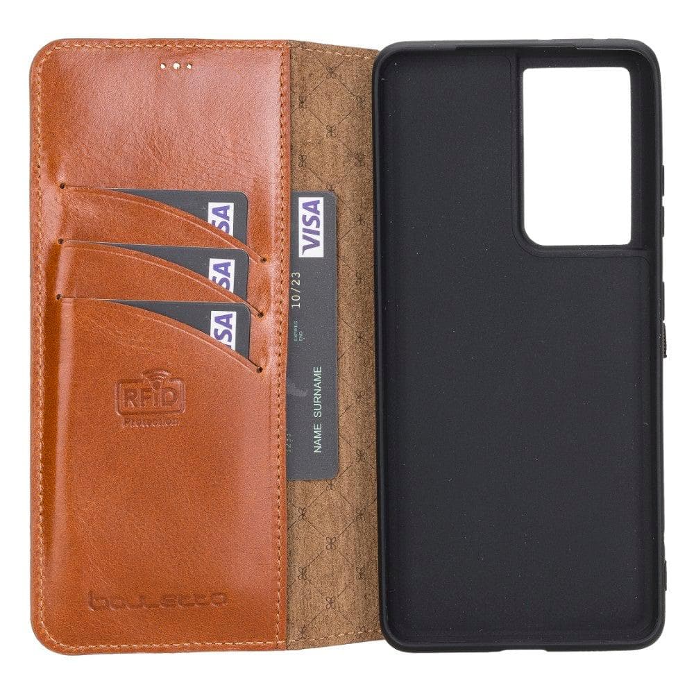 Mobile Phone Cases Non-Detachable Leather Wallet Cases for Samsung Galaxy S21 Series Bouletta Shop