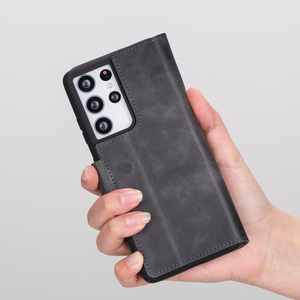 Mobile Phone Cases Non-Detachable Leather Wallet Cases for Samsung Galaxy S21 Series Bouletta Shop