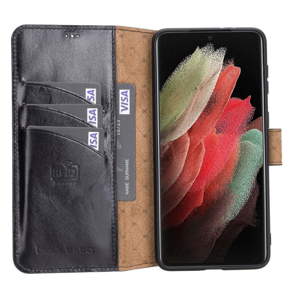 Mobile Phone Cases Non-Detachable Leather Wallet Cases for Samsung Galaxy S21 Series Bouletta Shop