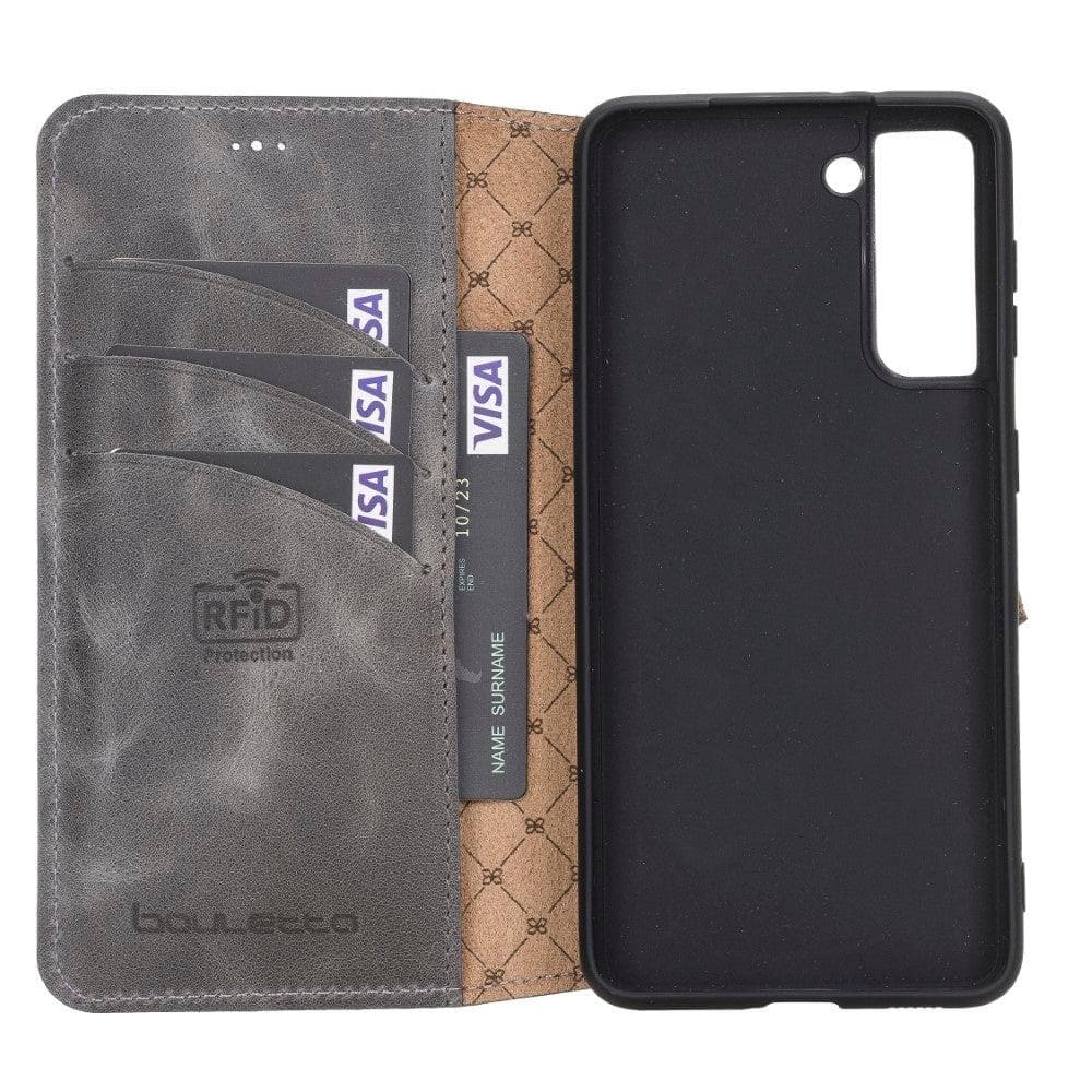 Mobile Phone Cases Non-Detachable Leather Wallet Cases for Samsung Galaxy S21 Series Bouletta Shop