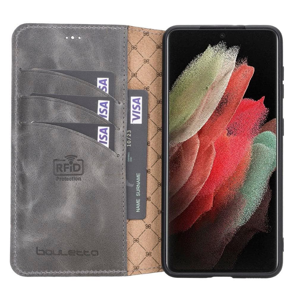 Mobile Phone Cases Non-Detachable Leather Wallet Cases for Samsung Galaxy S21 Series Bouletta Shop