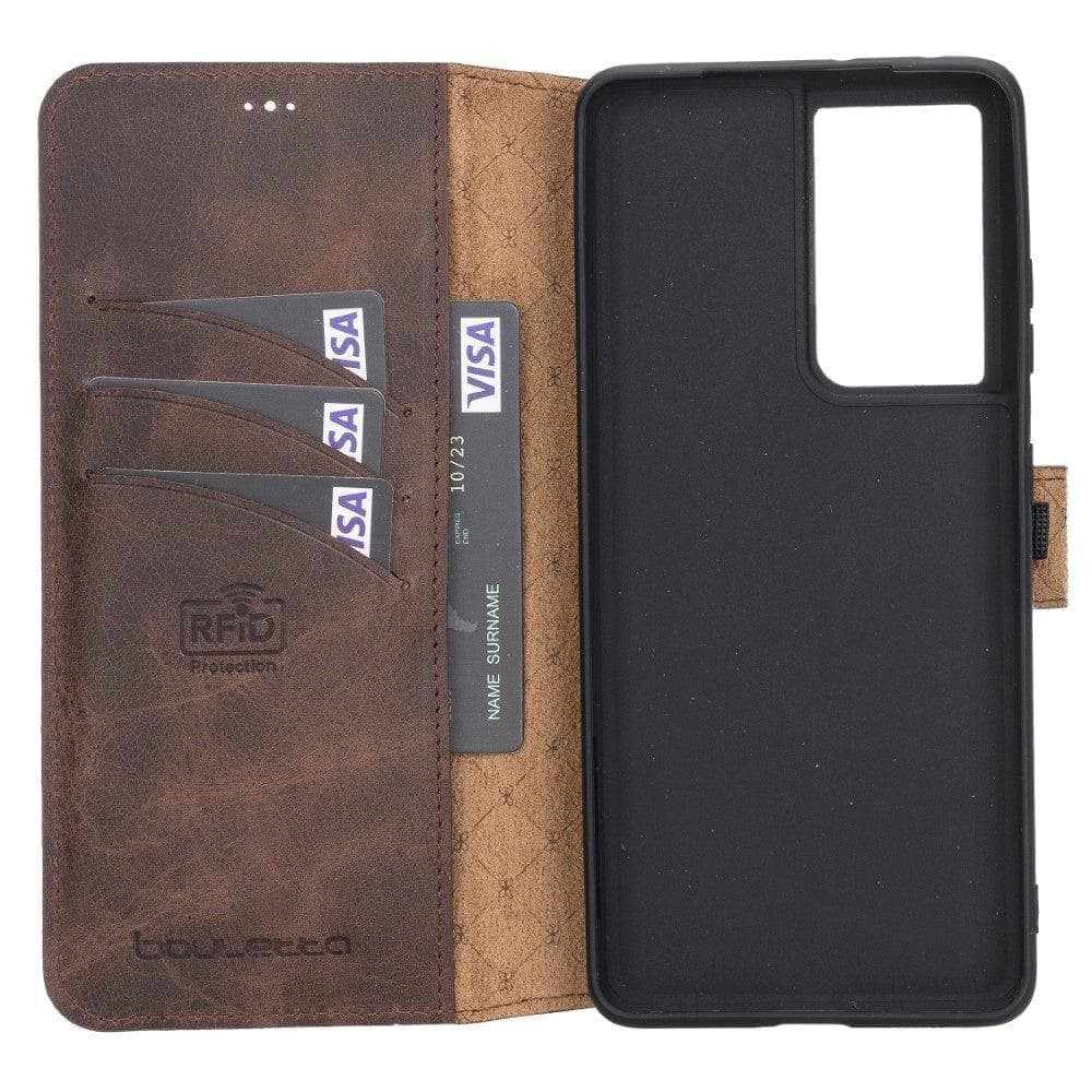 Mobile Phone Cases Non-Detachable Leather Wallet Cases for Samsung Galaxy S21 Series Bouletta Shop