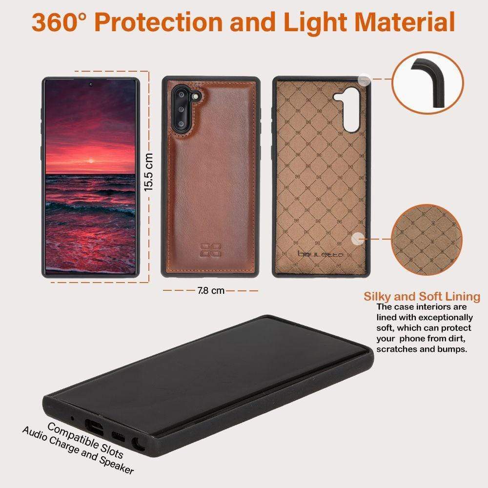 Phone Case Flex Cover Back Leather Case for Samsung Galaxy Note 10 - Vegetal Burnished Red Bouletta Shop