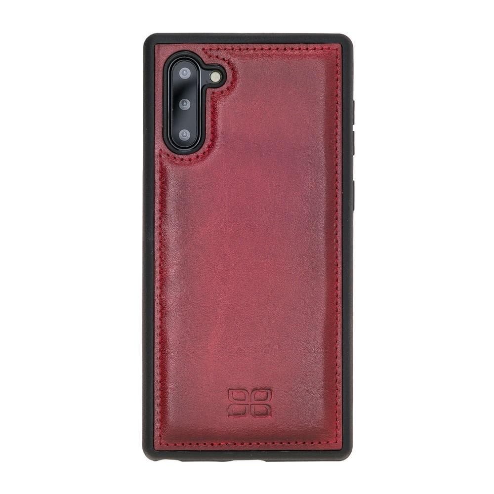 Phone Case Flex Cover Back Leather Case for Samsung Galaxy Note 10 - Vegetal Burnished Red Bouletta Shop