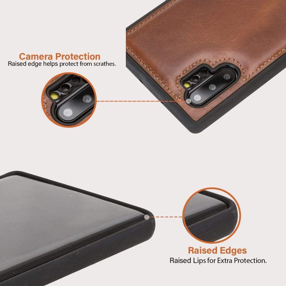 Phone Case Flex Cover Back Leather Case for Samsung Note 10 Plus - Rustic Black Bouletta Case