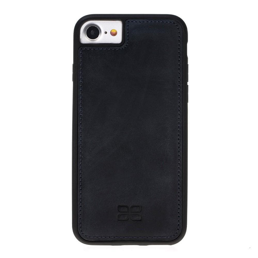 Flexible Genuine Leather Back Cover for Apple iPhone 8 Series iPhone 8 / Antic Dark Blue Bouletta LTD