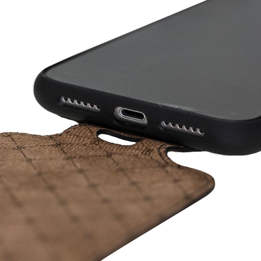 Flip Cover Leather Case with Credit Card for Apple iPhone XR - Rustic Black Bouletta Shop