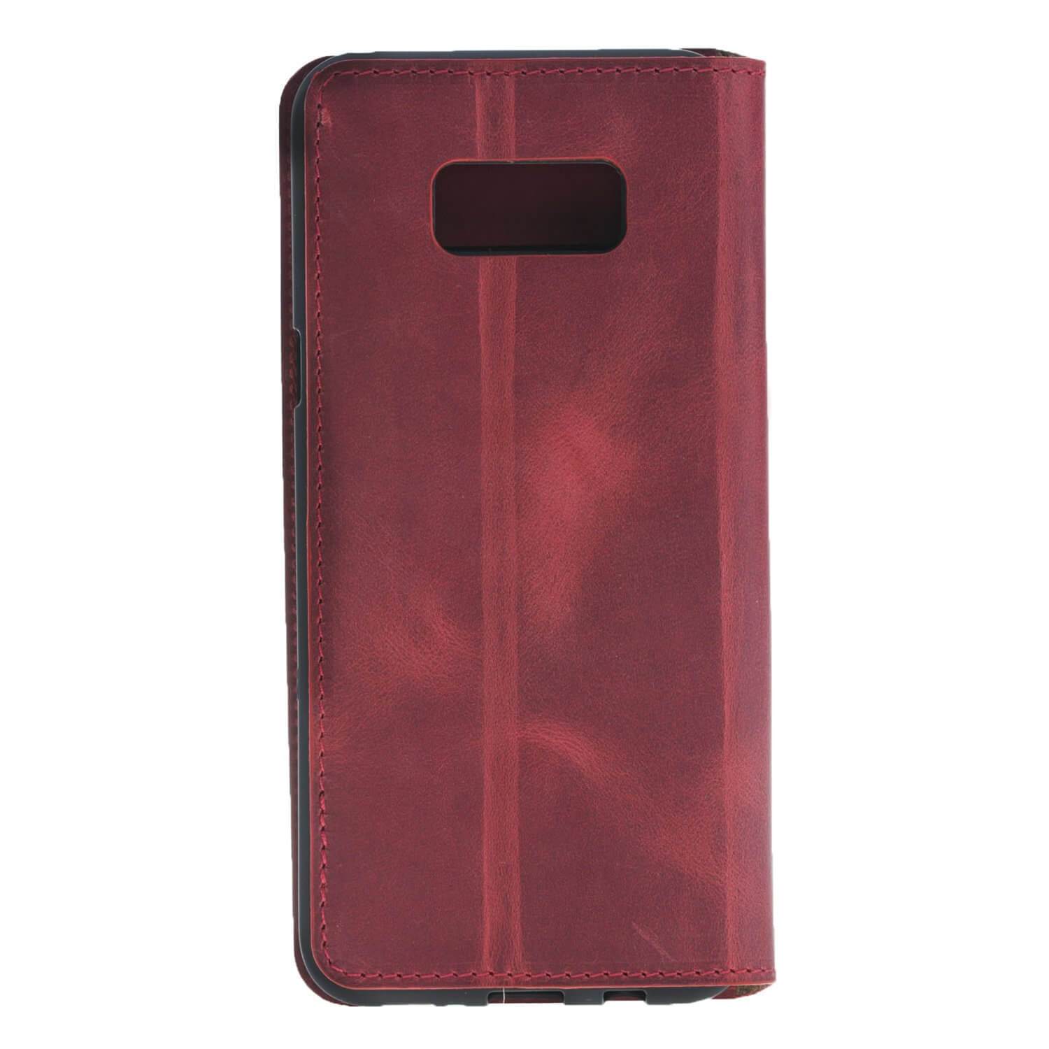 Phone Case Leather Book Case for Samsung Galaxy S8 - Antic Red Bouletta Shop