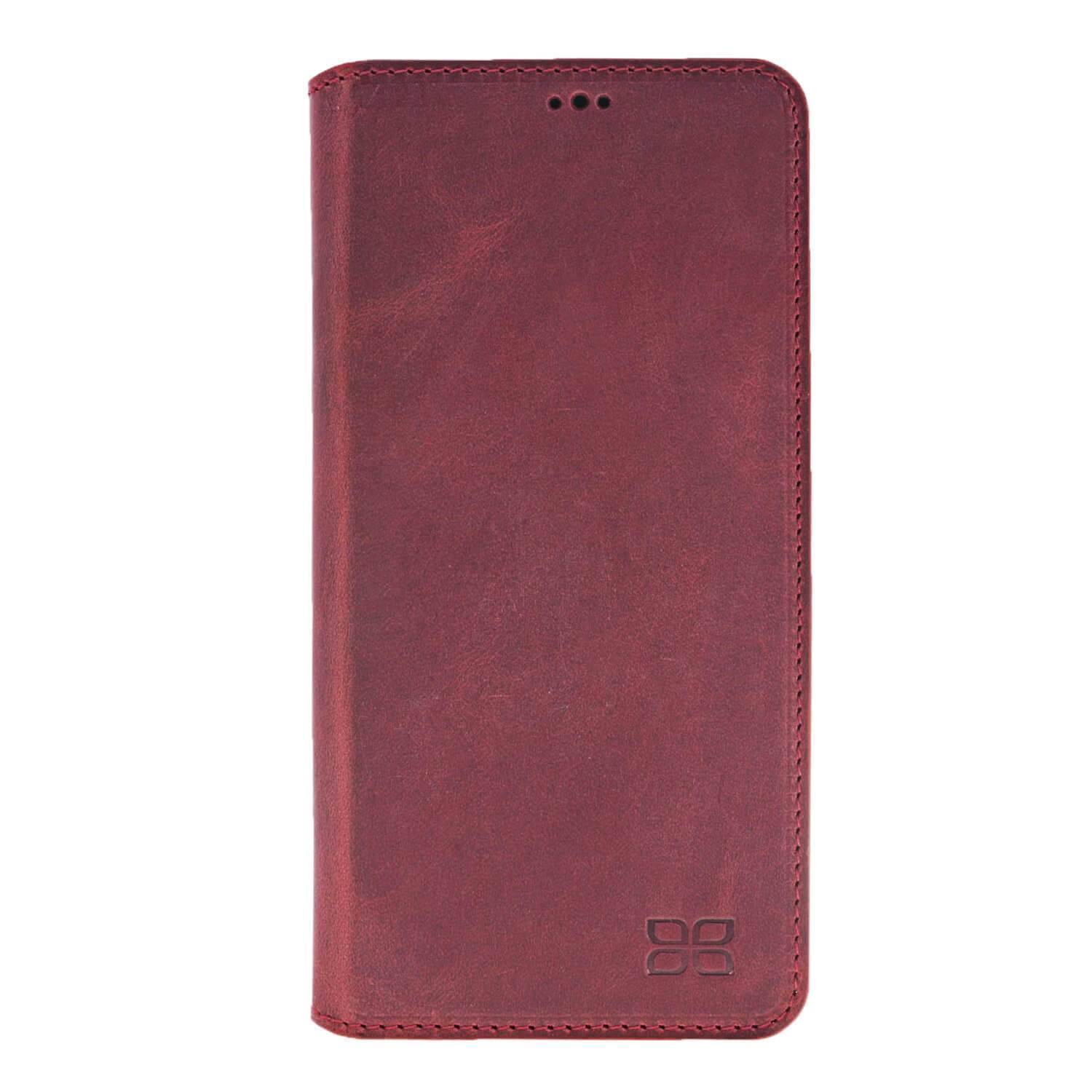 Phone Case Leather Book Case for Samsung Galaxy S8 Plus - Antic Red Bouletta Shop