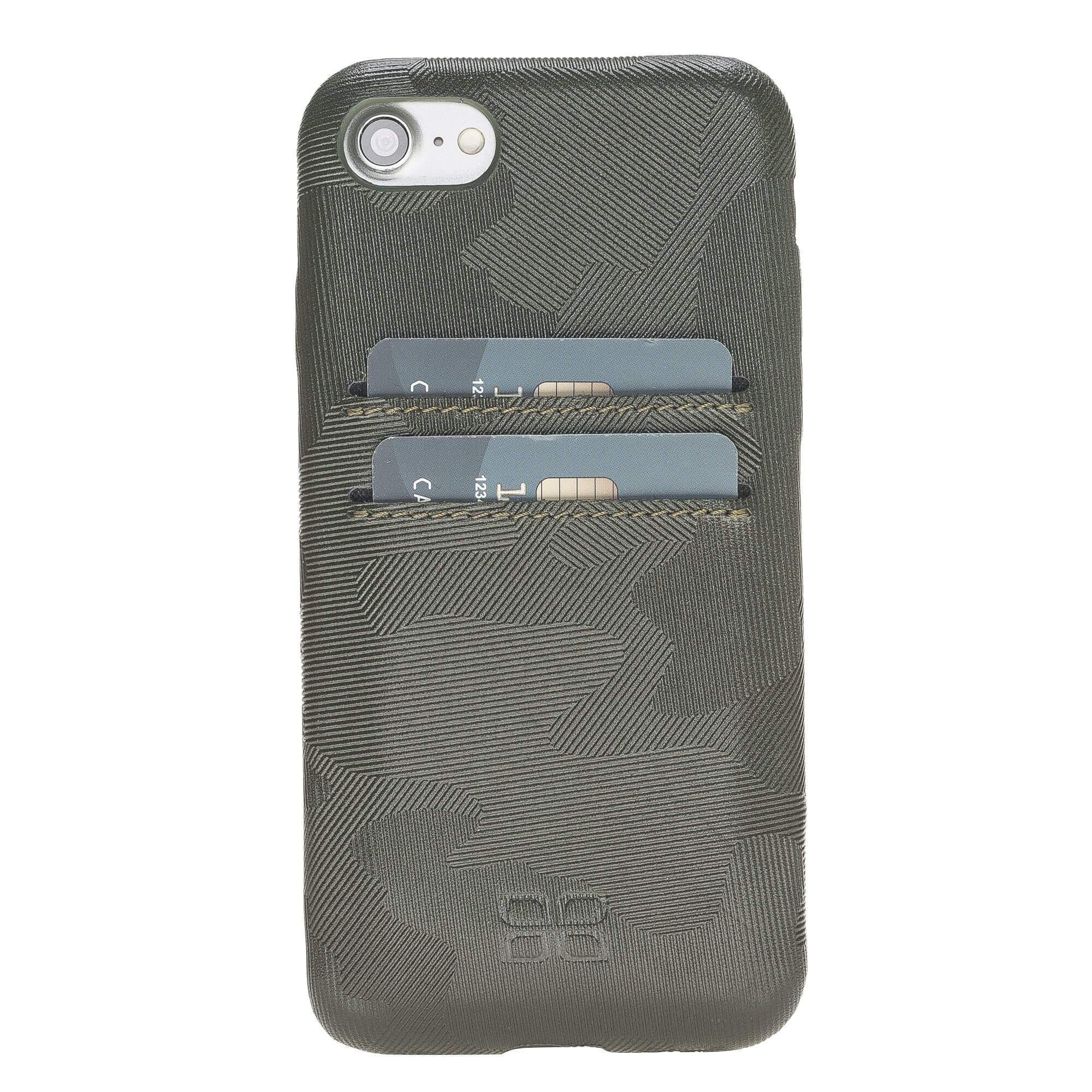 Phone Case Leather Ultra Cover with Credit Card Slots for Apple iphone SE2/7/8 - Camouflage Green Bouletta Shop
