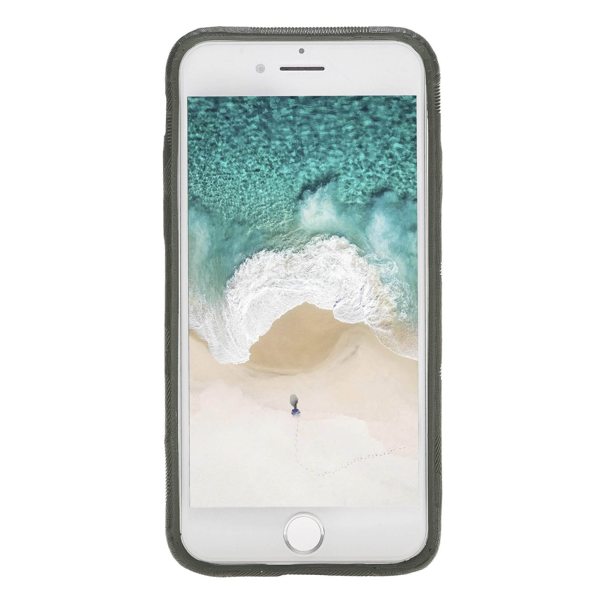 Phone Case Leather Ultra Cover with Credit Card Slots for Apple iphone SE2/7/8 - Camouflage Green Bouletta Shop