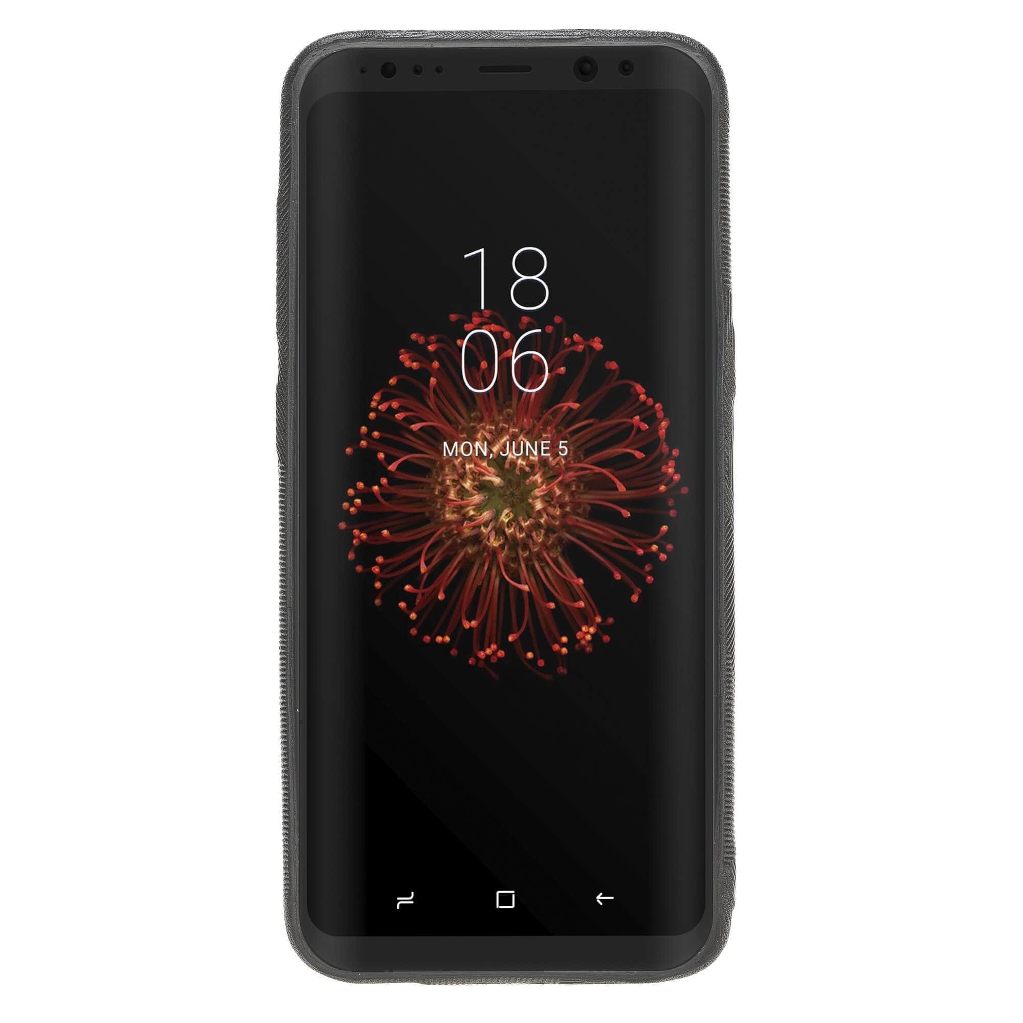 Phone Case Leather Ultra Cover with Credit Card Slots for Samsung S8 - Camouflage Black Bouletta Shop