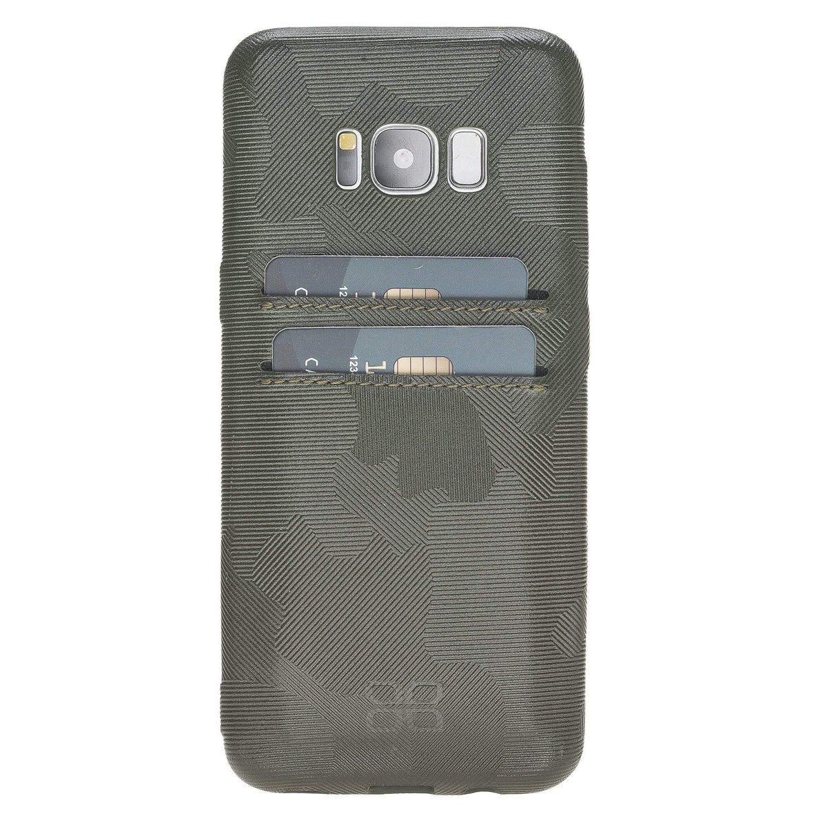 Phone Case Leather Ultra Cover with Credit Card Slots for Samsung S8 - Camouflage Green Bouletta Shop