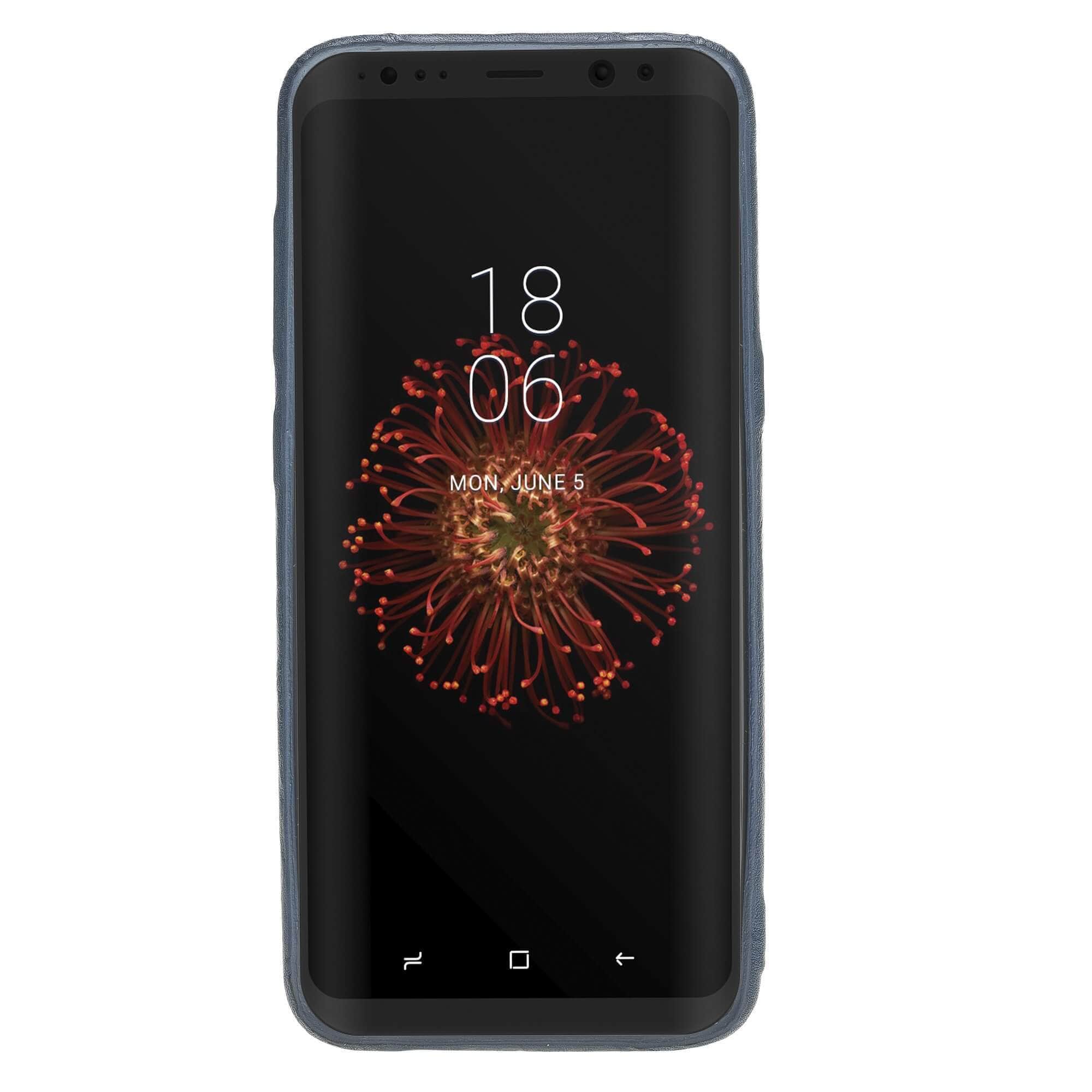 Phone Case Leather Ultra Cover with Credit Card Slots for Samsung S8 - Creased Blue Bouletta Shop