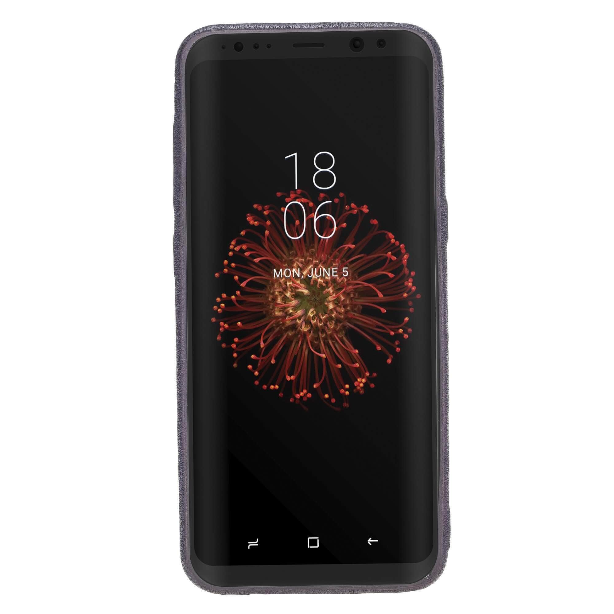 Phone Case Leather Ultra Cover with Credit Card Slots for Samsung S8 - Creased Purple Bouletta Shop