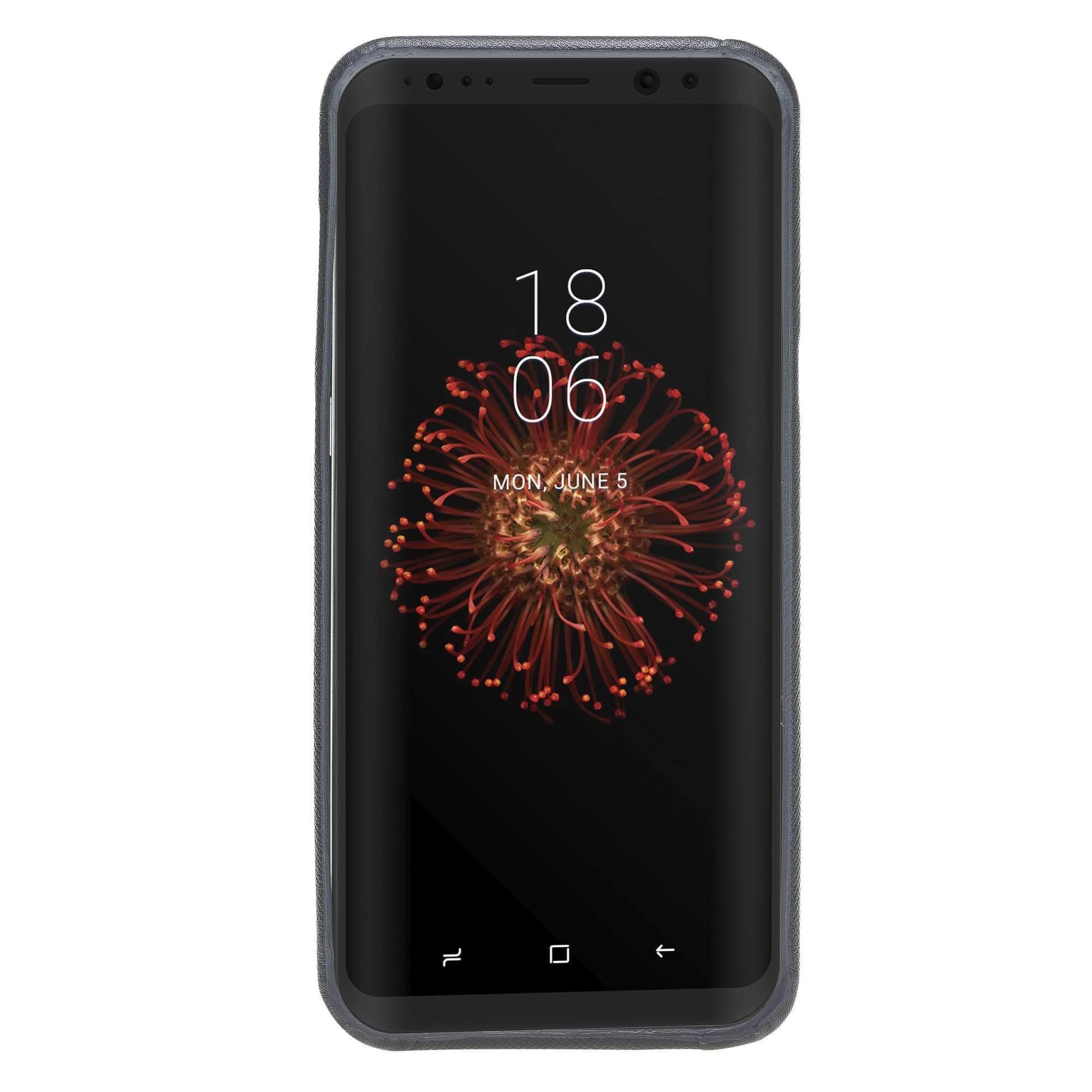 Phone Case Leather Ultra Cover with Credit Card Slots for Samsung S8 Plus - Saffiano Navy Blue Bouletta Shop