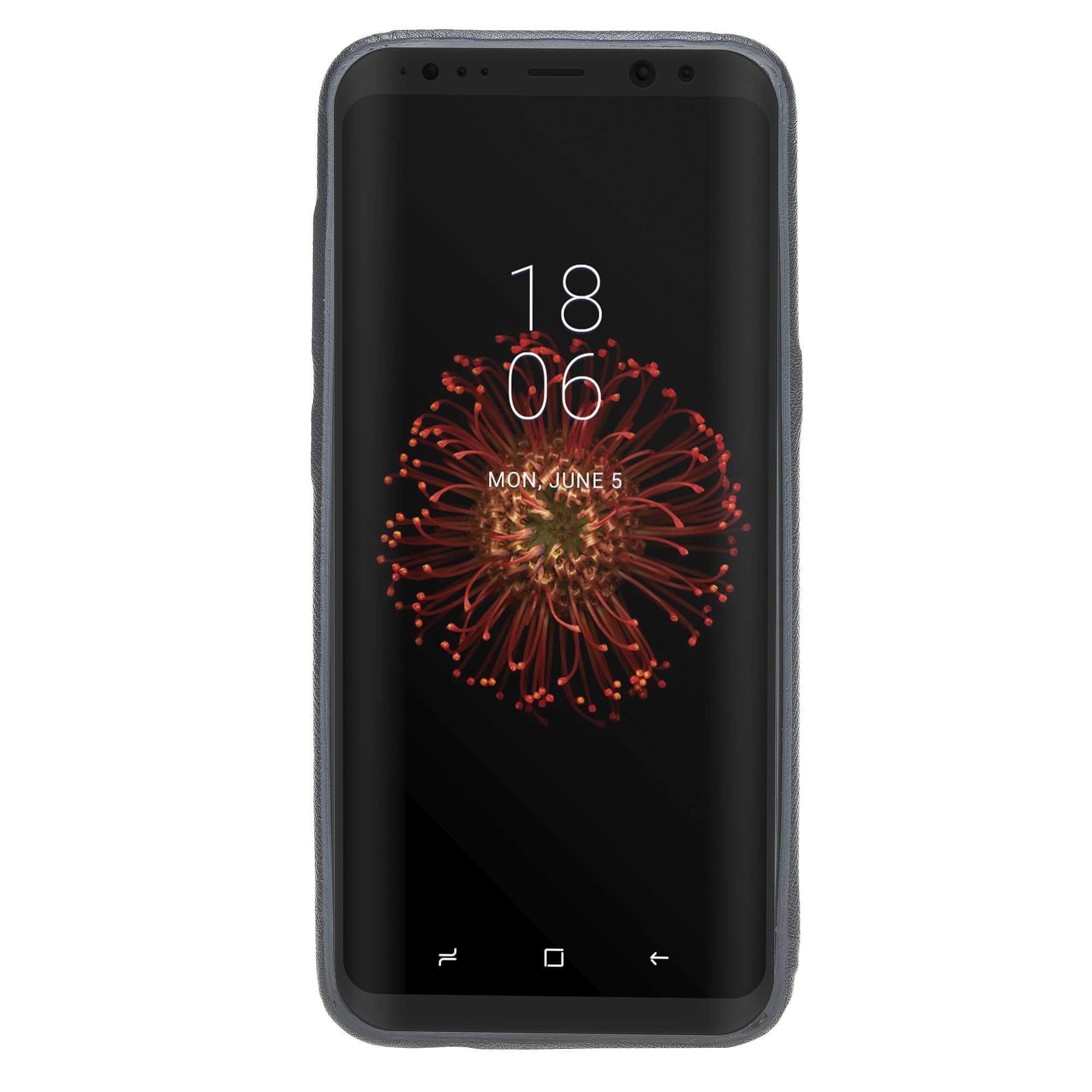 Phone Case Leather Ultra Cover with Credit Card Slots for Samsung S8 - Saffiano Navy Blue Bouletta Shop