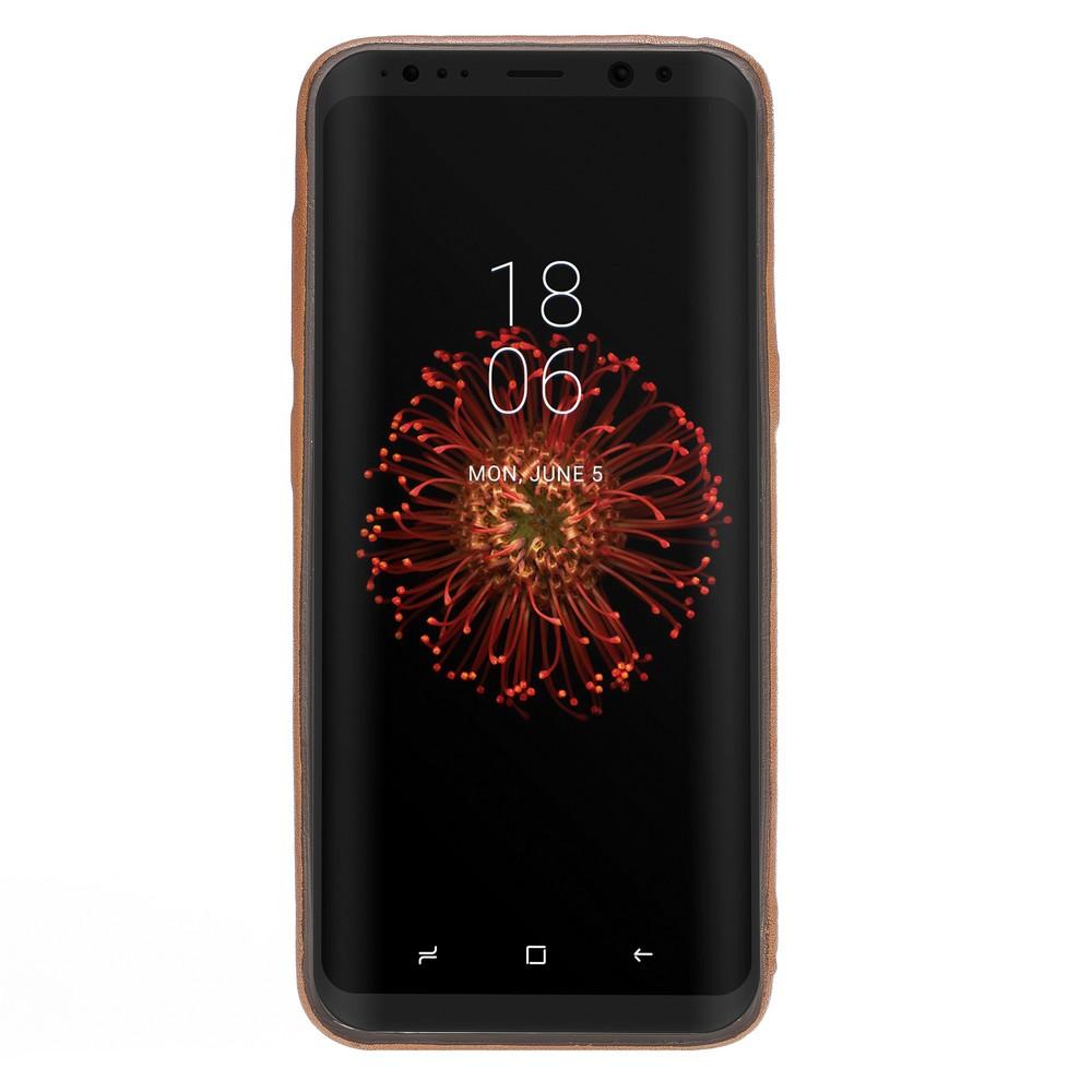 Phone Case Leather Ultra Cover with Credit Card Slots for Samsung S8 - VAD Tan with Effect Bouletta Shop